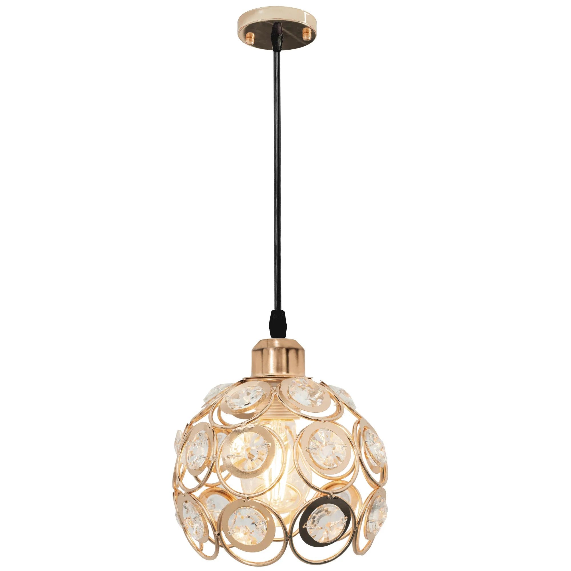 LAMPA WISZĄCA SUFITOWA KRYSZTAŁOWAA APP208-1C Złota 2