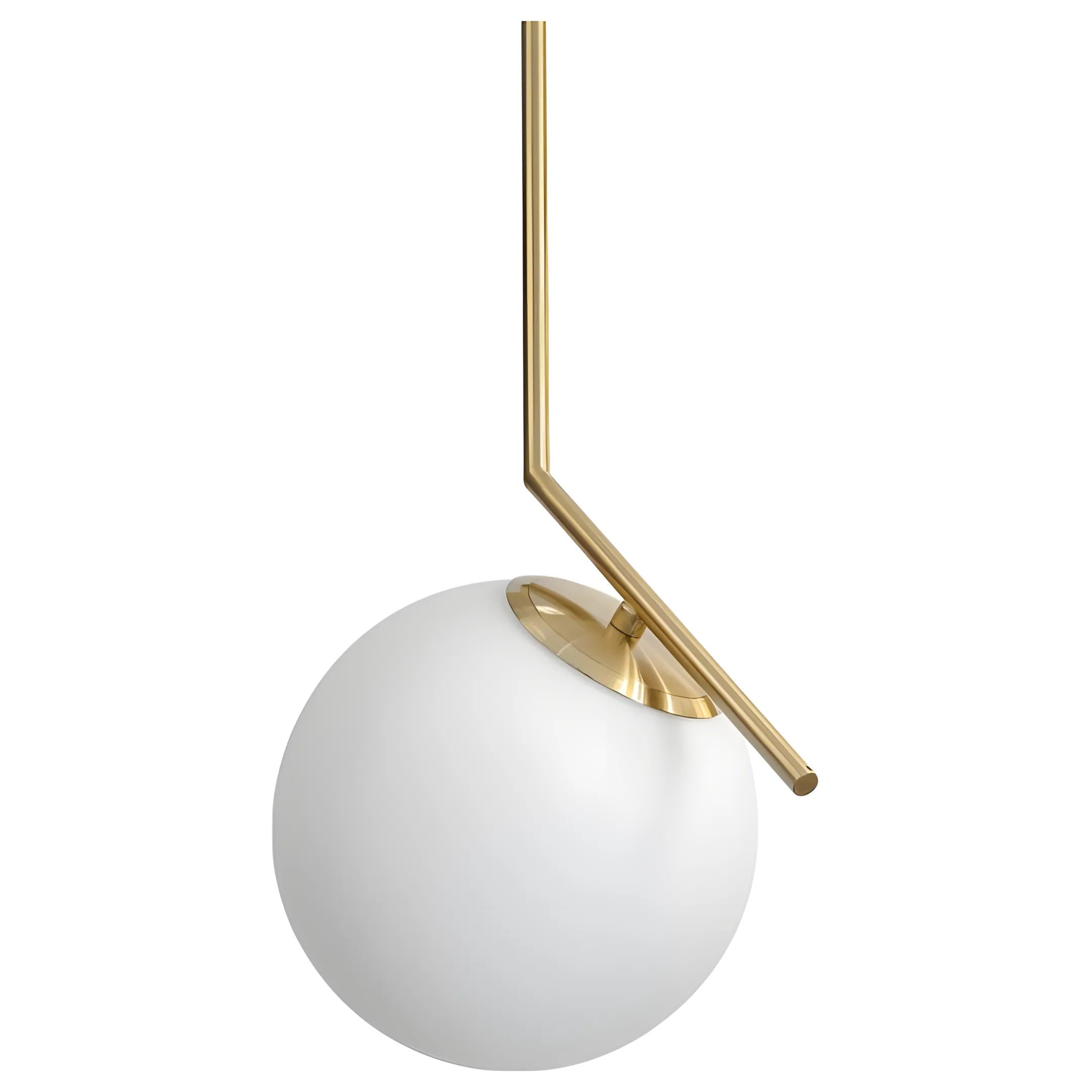 Lampa Sufitowa Wisząca Szklana Kula G106-1W Złota Biała 2