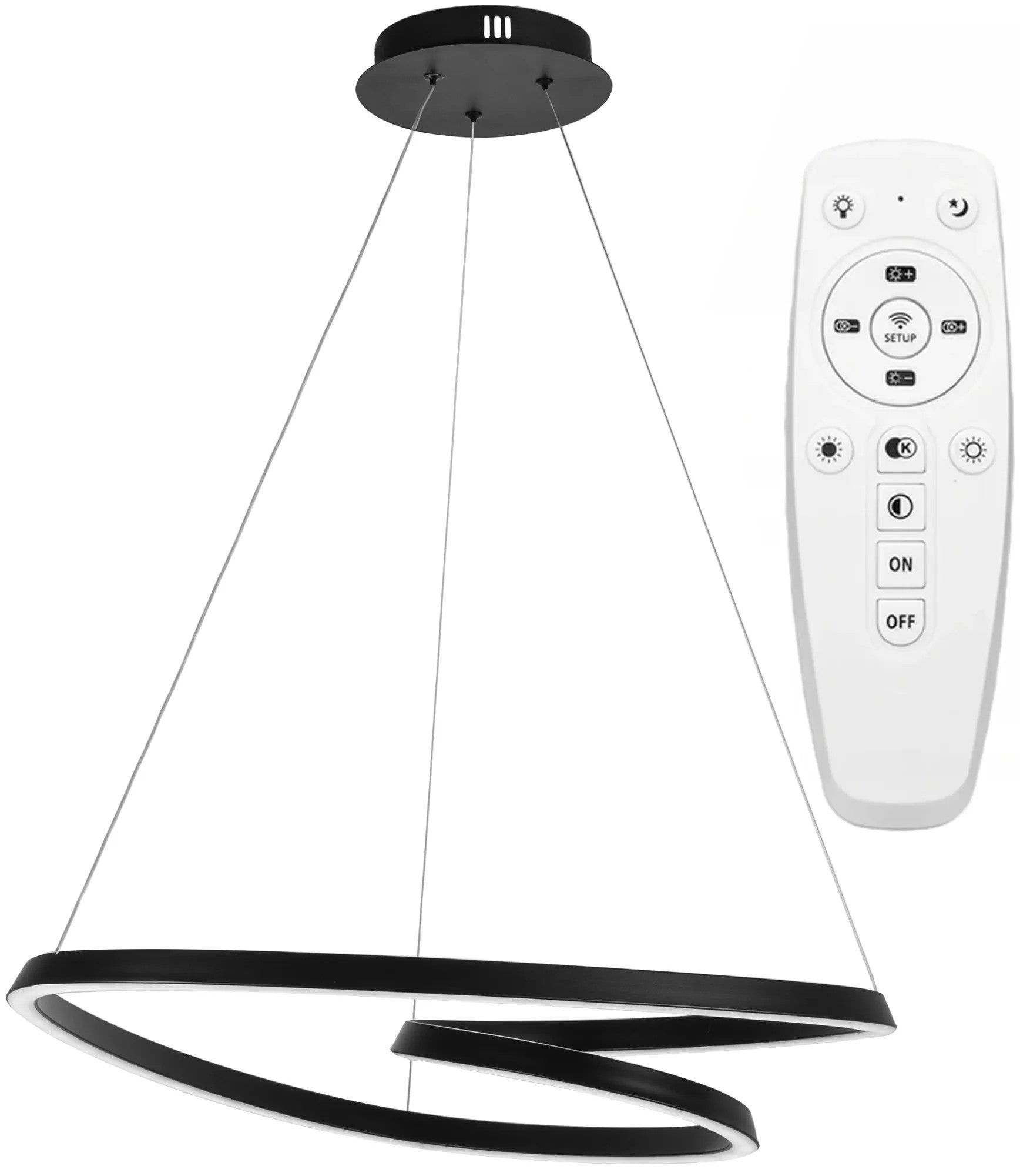 Lampa Sufitowa Wisząca Loop LED + Pilot APP796-cp Czarna 2