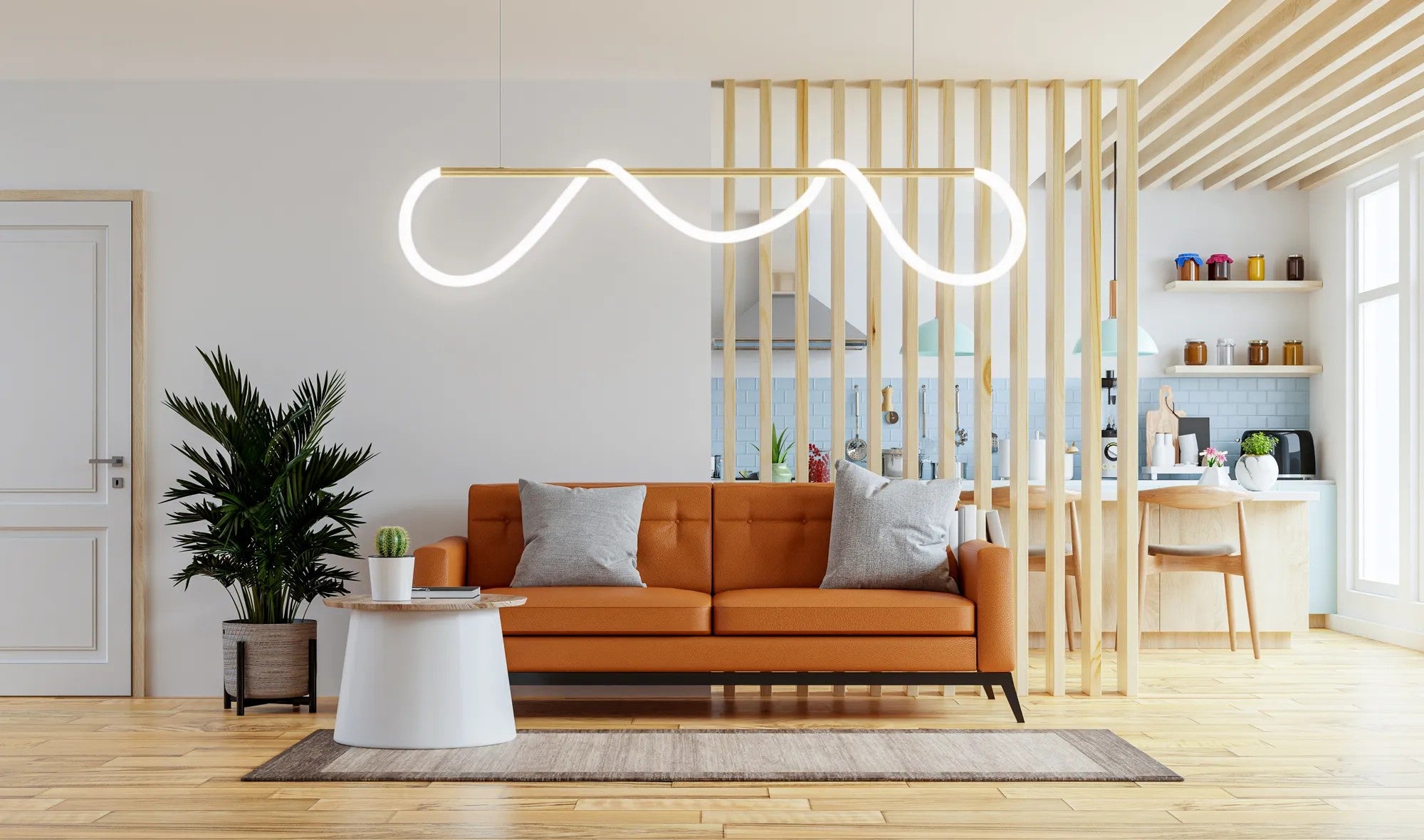 Lampa Sufitowa LED APP854-CP Long Złota 2