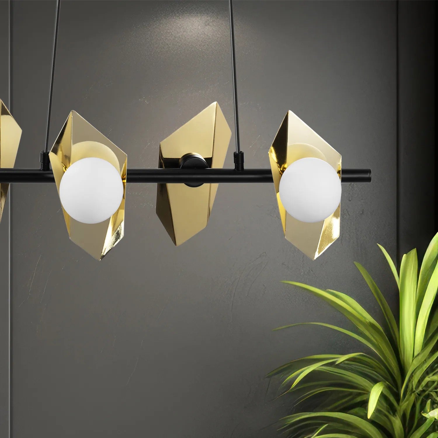 LAMPA SUFITOWA WISZĄCA APP1412-CP CZARNO/ZŁOTA 2
