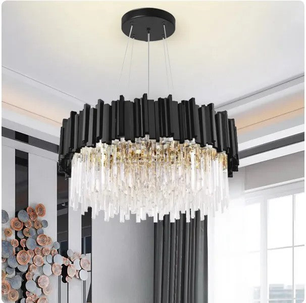 Lampa Sufitowa Plafon Kryształowa APP1481-1C Black Matt 2