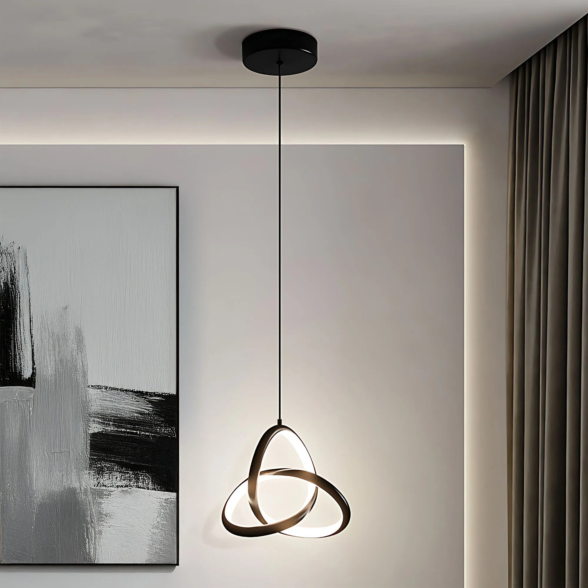 LAMPA SUFITOWA WISZĄCA LED APP1784-CP CZARNA 2