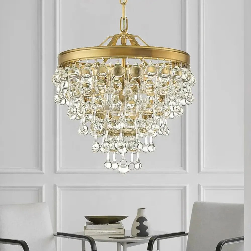 Lampa Kryształowa Wisząca APP1621-3CP Gold 2