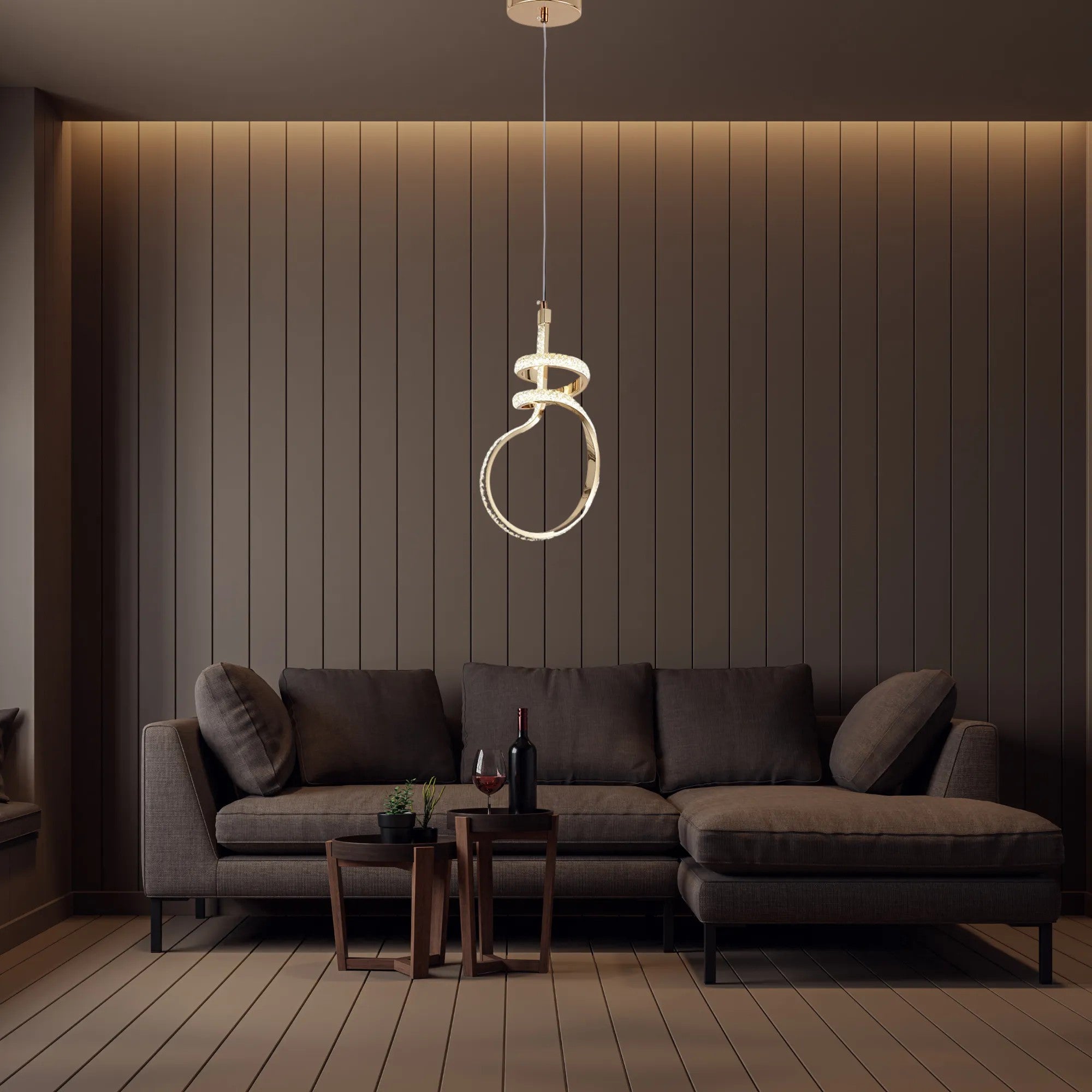 LAMPA WISZĄCA LED G071-CP ZŁOTA 2
