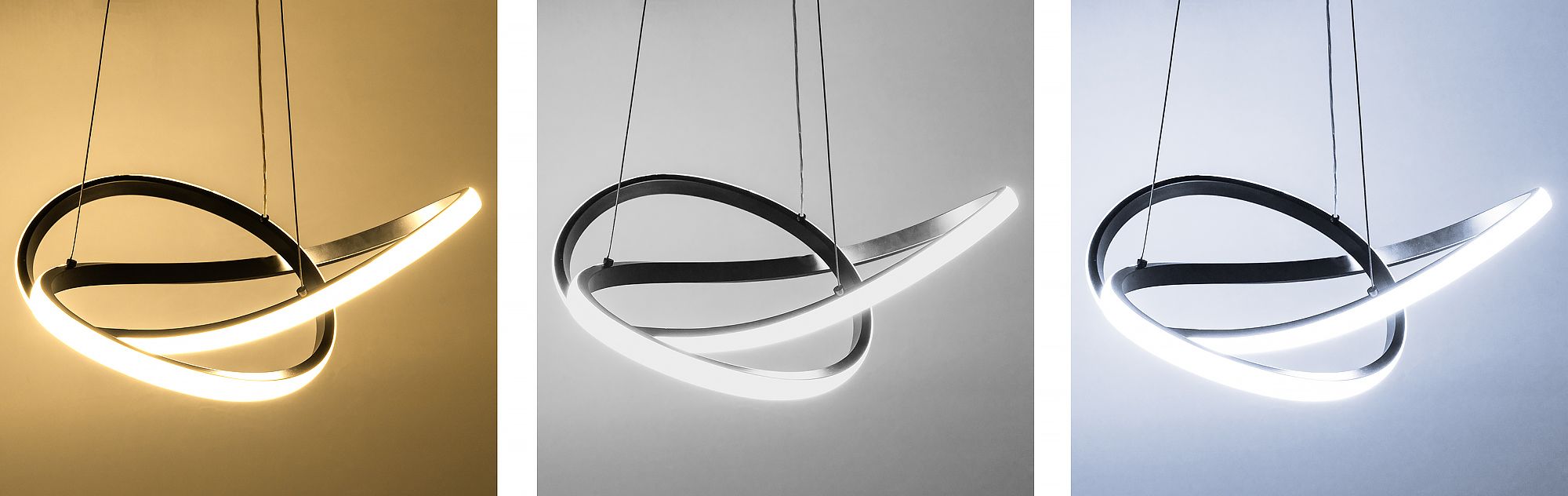 Lampa Sufitowa Wisząca Ring Nowoczesna LED + Pilot APP391-CP Czarna