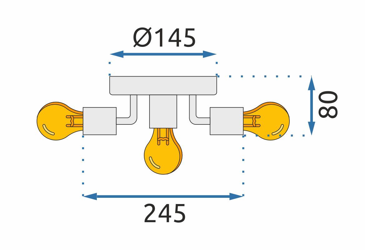 Lampa Sufitowa Reflektor Metalowa APP708-5c Złota