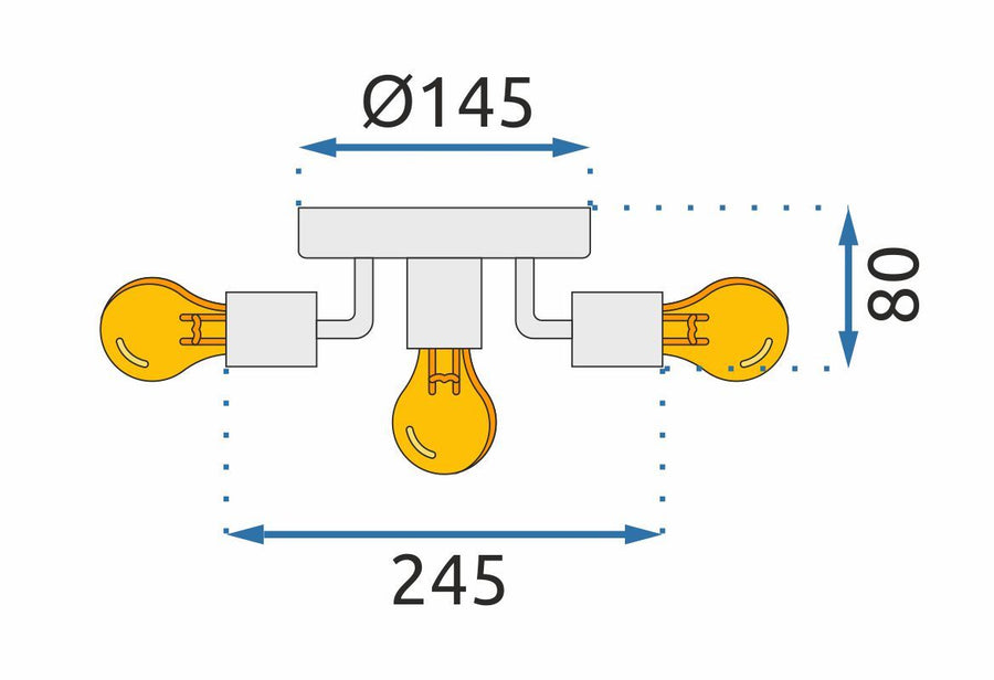Lampa Sufitowa Reflektor Metalowa APP708-5c Złota