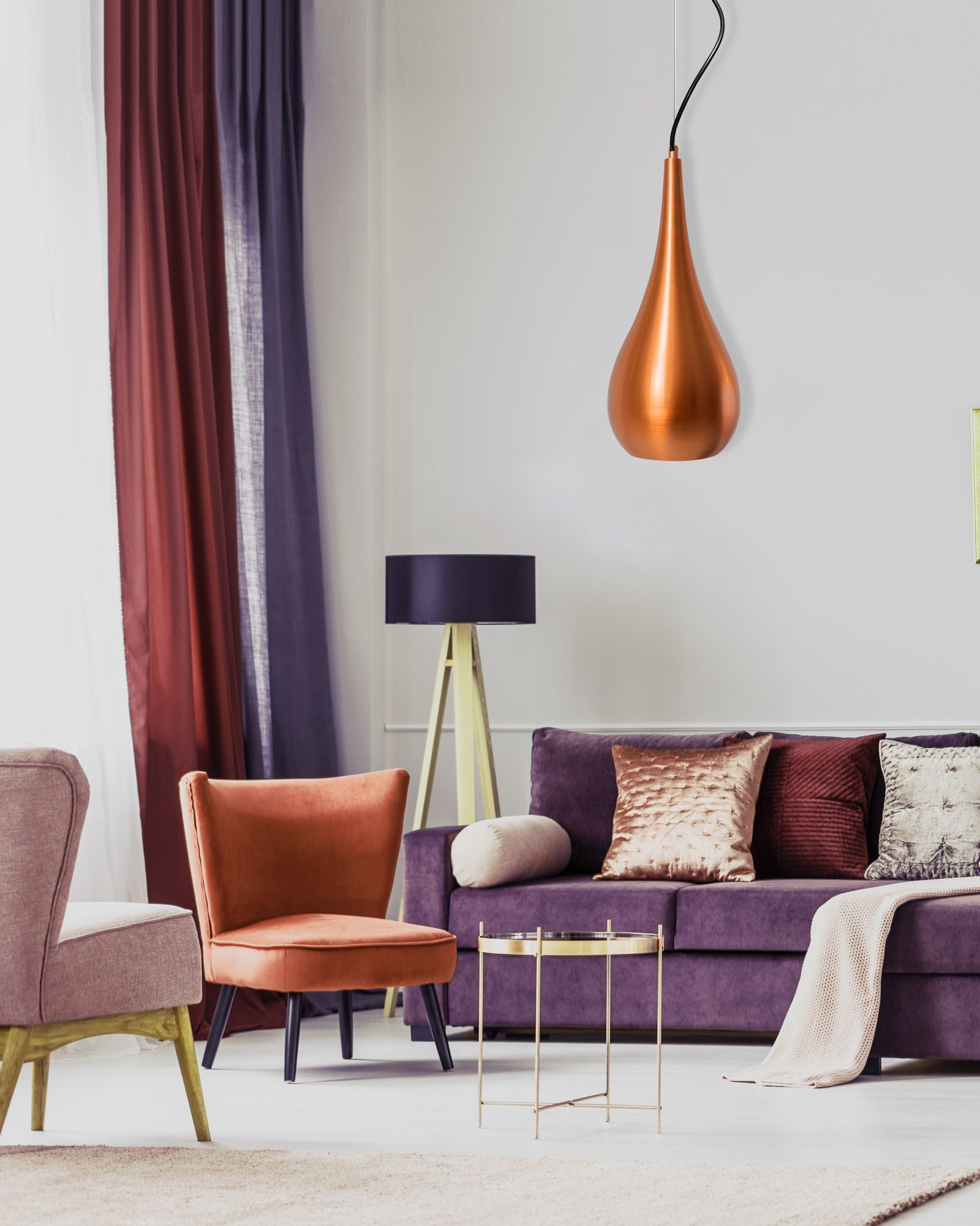 Lampa Sufitowa Wisząca Loft Metalowa  APP378-1CP Złota