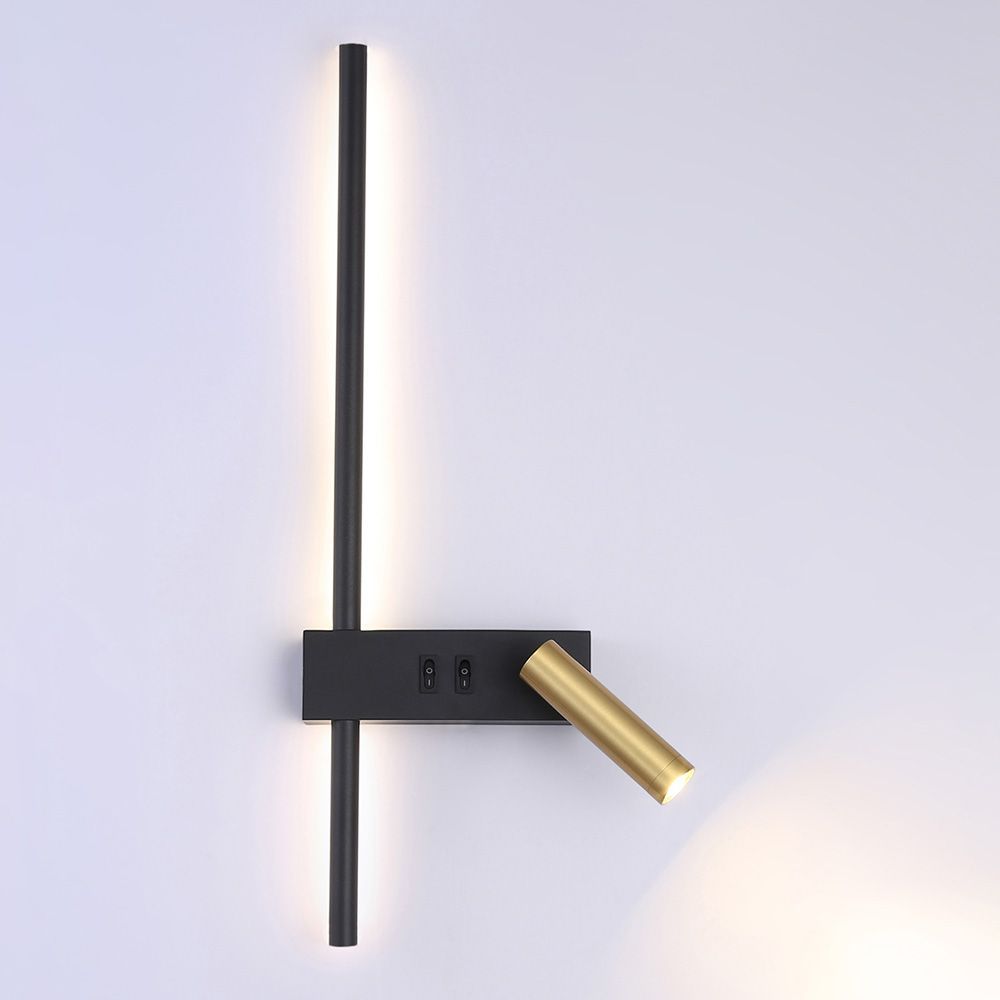 Lampa Ścienna Kinkiet App1439-w Prawy Black Gold 2