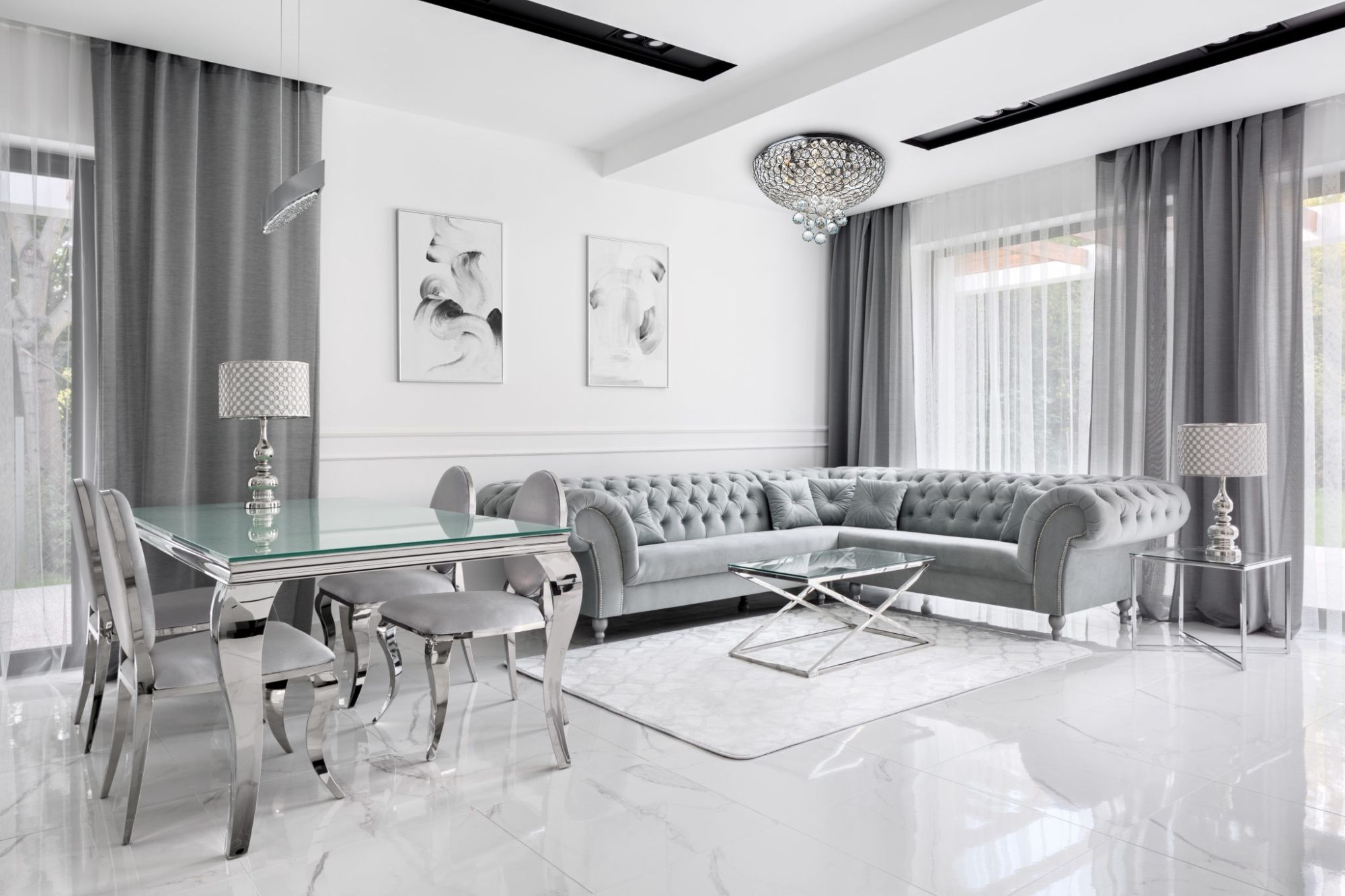 Kryształowa Lampa Sufitowa Plafon APP744-4C Cristal