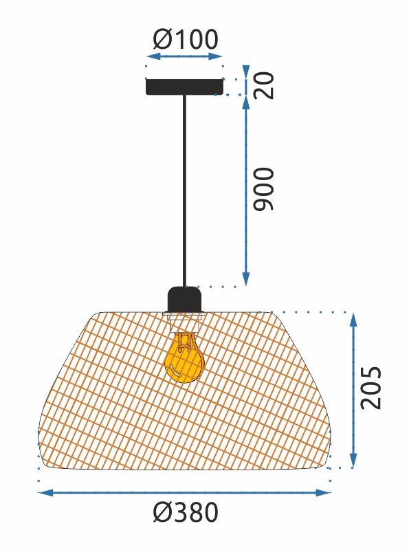 Lampa Sufitowa Wisząca Boho Natural App886-1cp