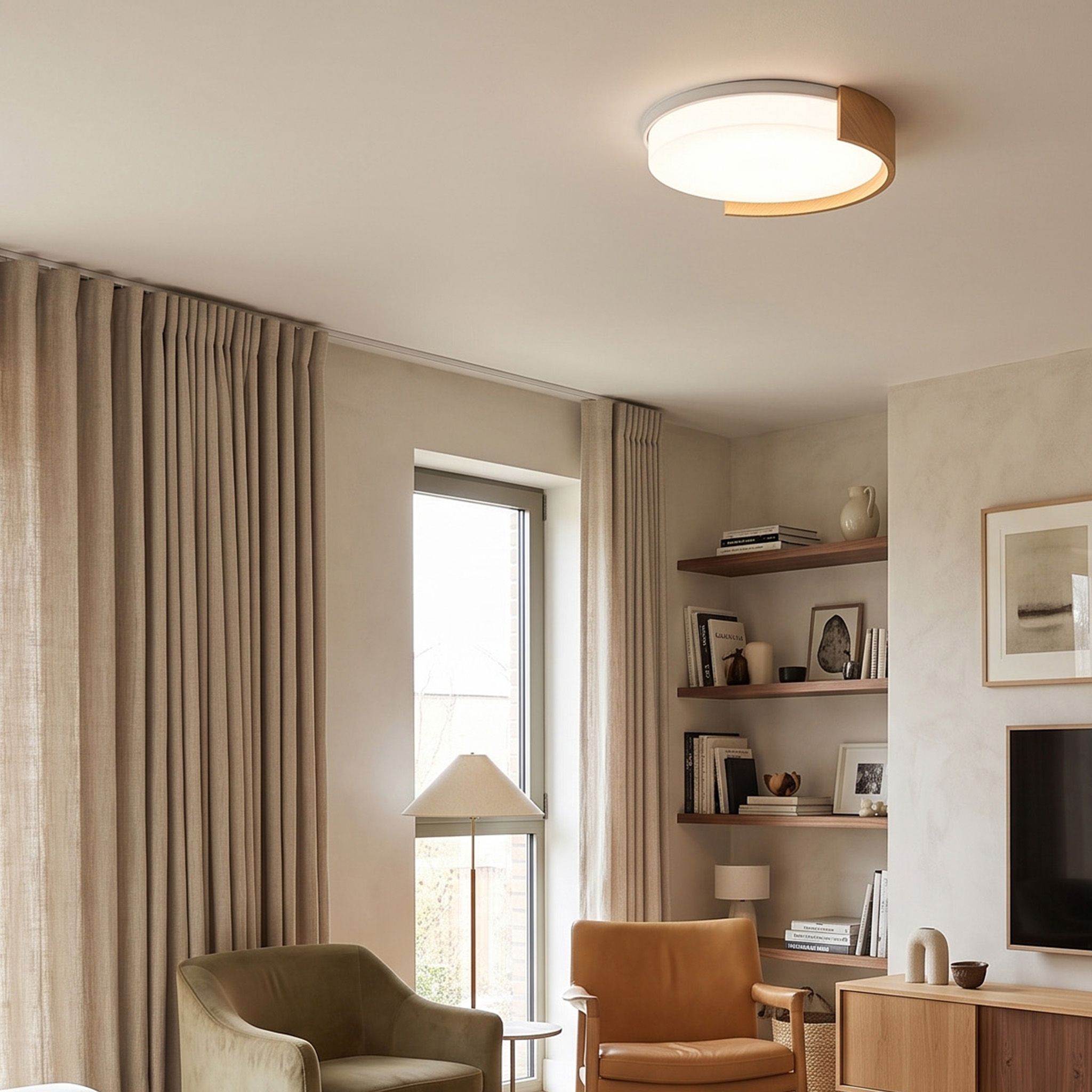 Lampa Sufitowa Plafon APP1931-C 40cm WOOD 2
