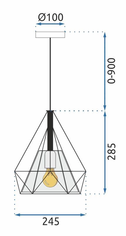 Lampa sufitowa wisząca pojedyncza Bello APP010-1CP