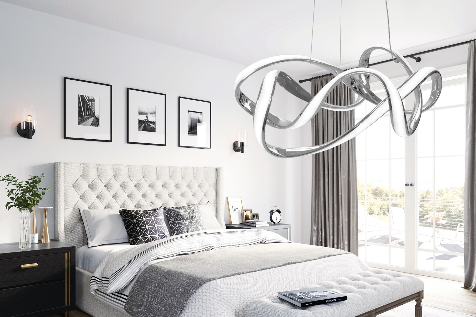 Lampa sufitowa nowoczesna LED + PILOT EVE APP822-CP CHROM