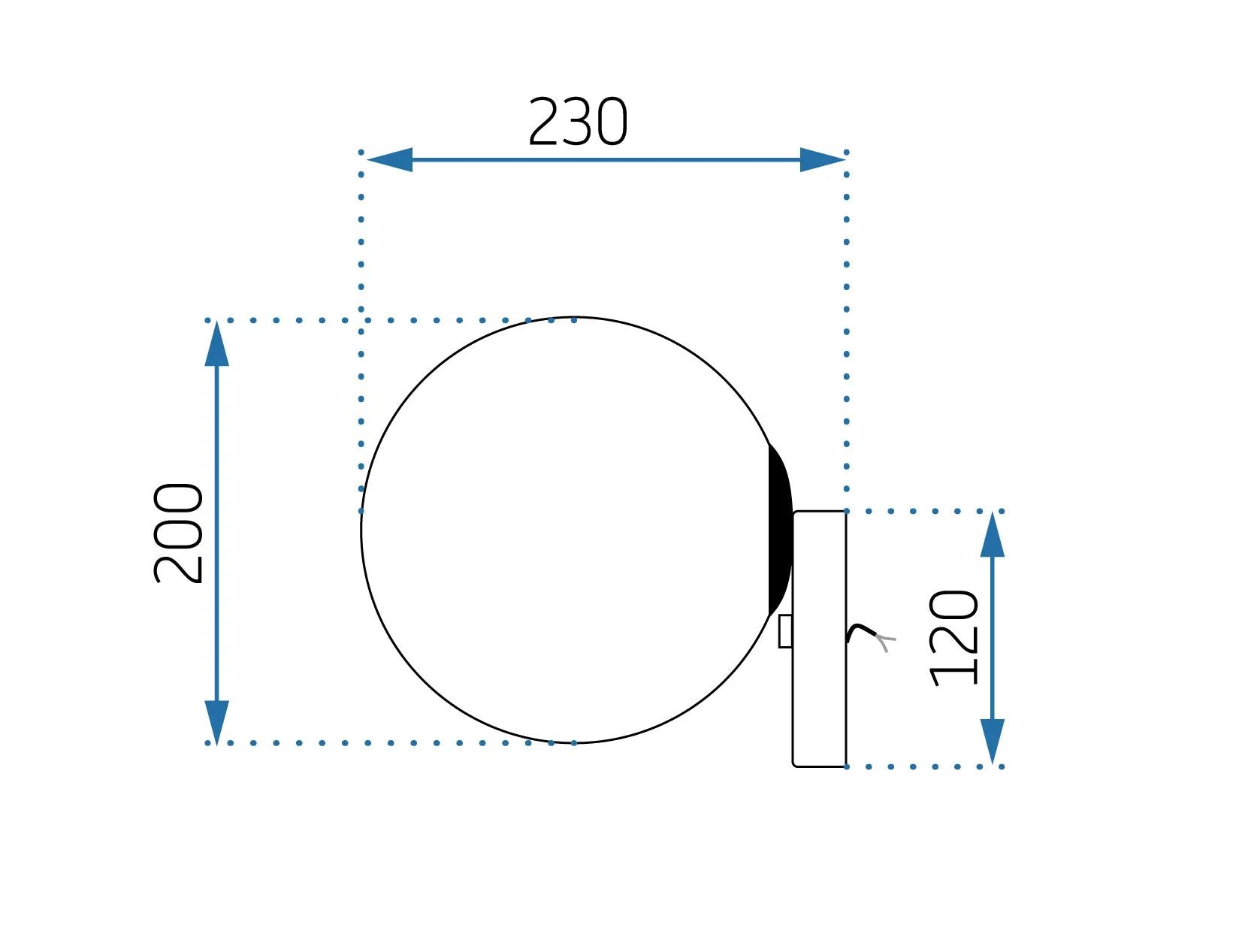 Lampa Ścienna Kinkiet Szklana Kula APP950-1W Złota