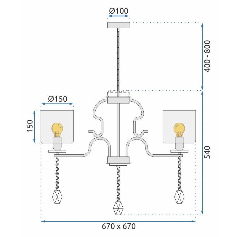 Lampa Wisząca z Kryształami APP958-5CP