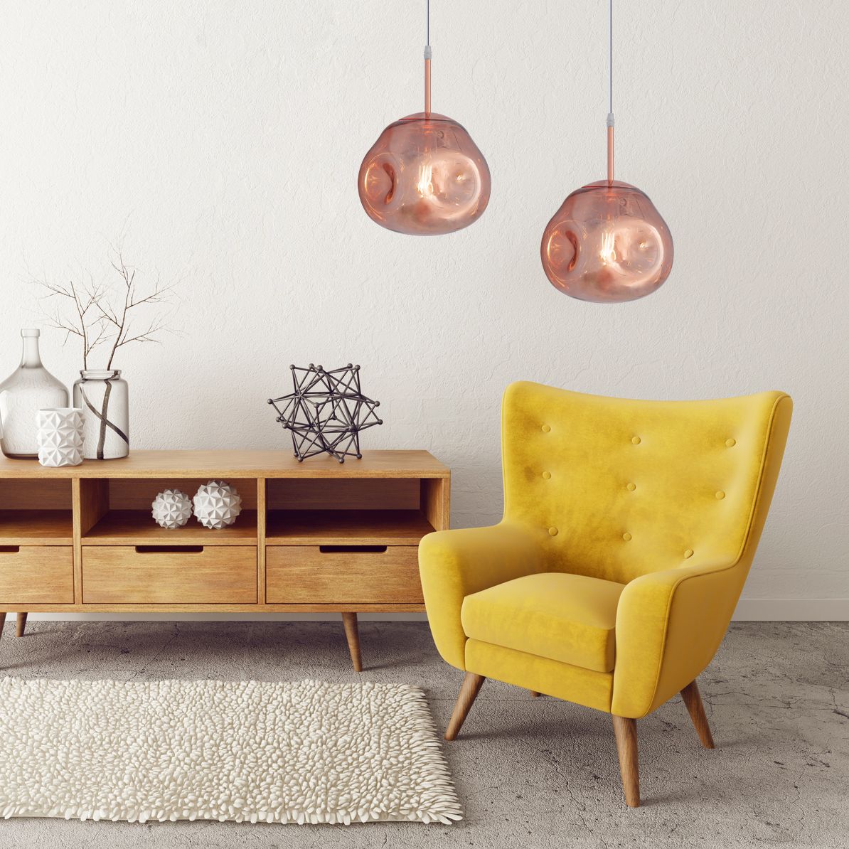 Lampa Sufitowa Wisząca Szklana APP333-1CP Różowe Złoto
