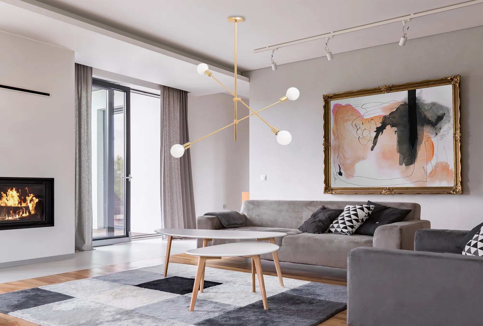 Lampa Sufitowa Wisząca Dwuramienna Regulowana APP479-4C 3