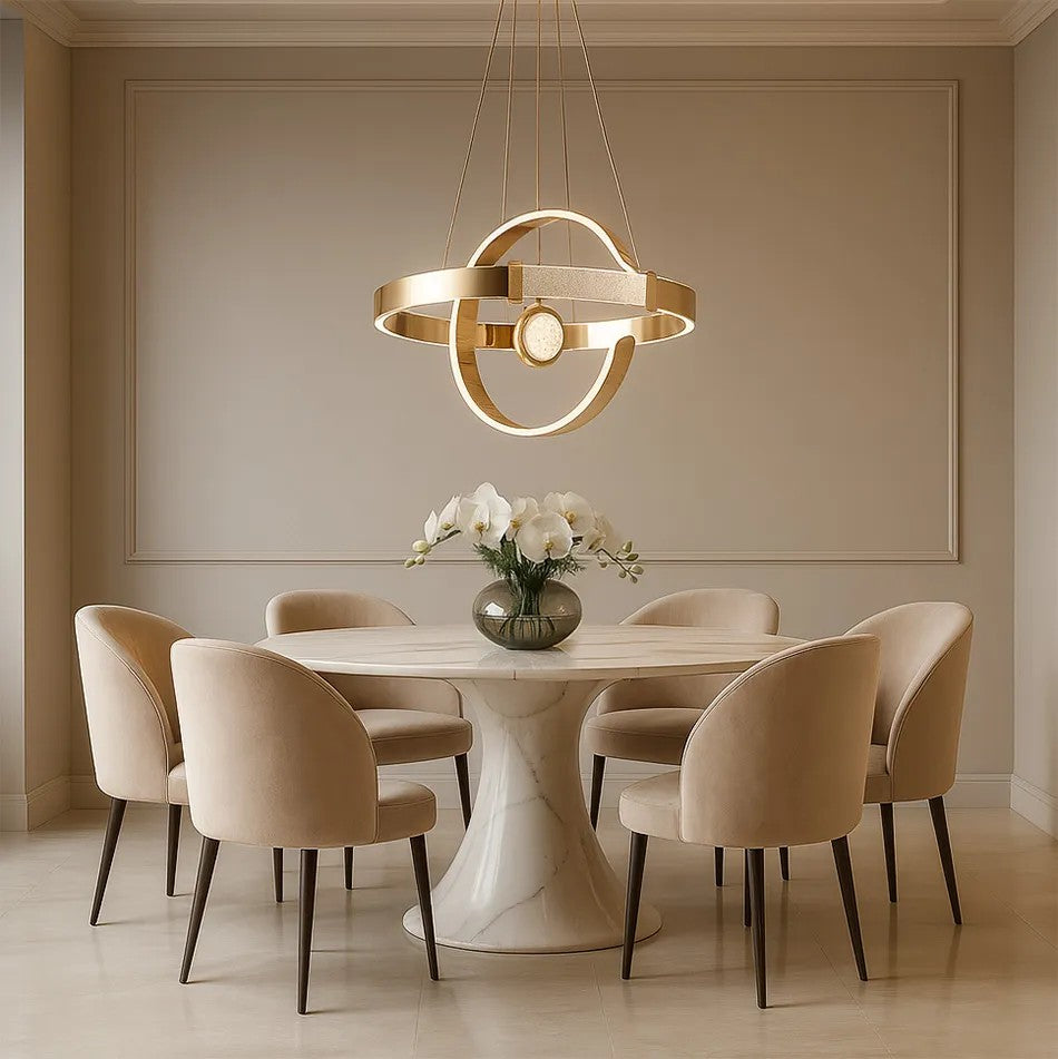 LAMPA SUFITOWA WISZĄCA LED LHJ060-CP ZŁOTA 3