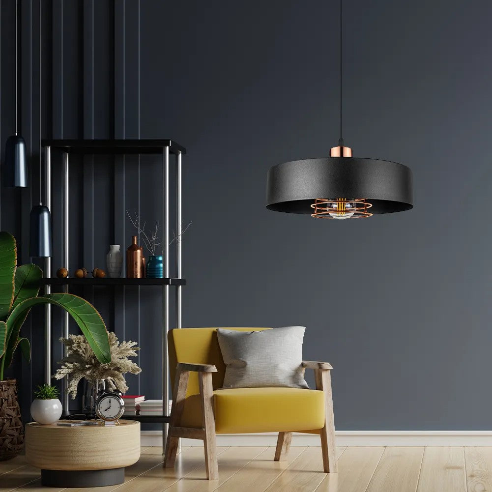 Lampa Wisząca APP1246-1CP Czarny-Różowe Złoto 3