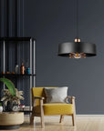 Lampa Wisząca APP1246-1CP Czarny-Różowe Złoto 3