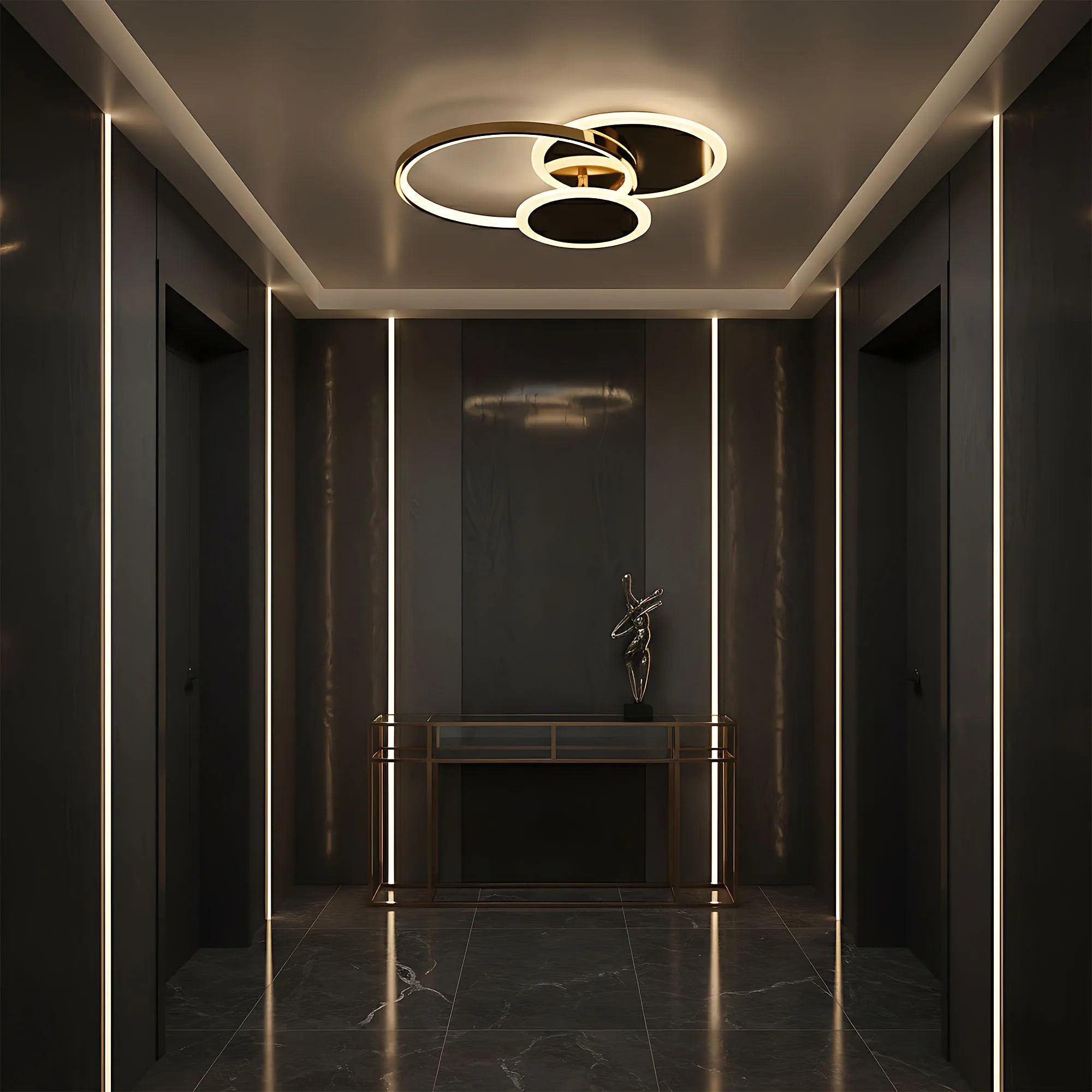 Lampa Sufitowa APP1710-C Plafon LED Złota + Pilot 3