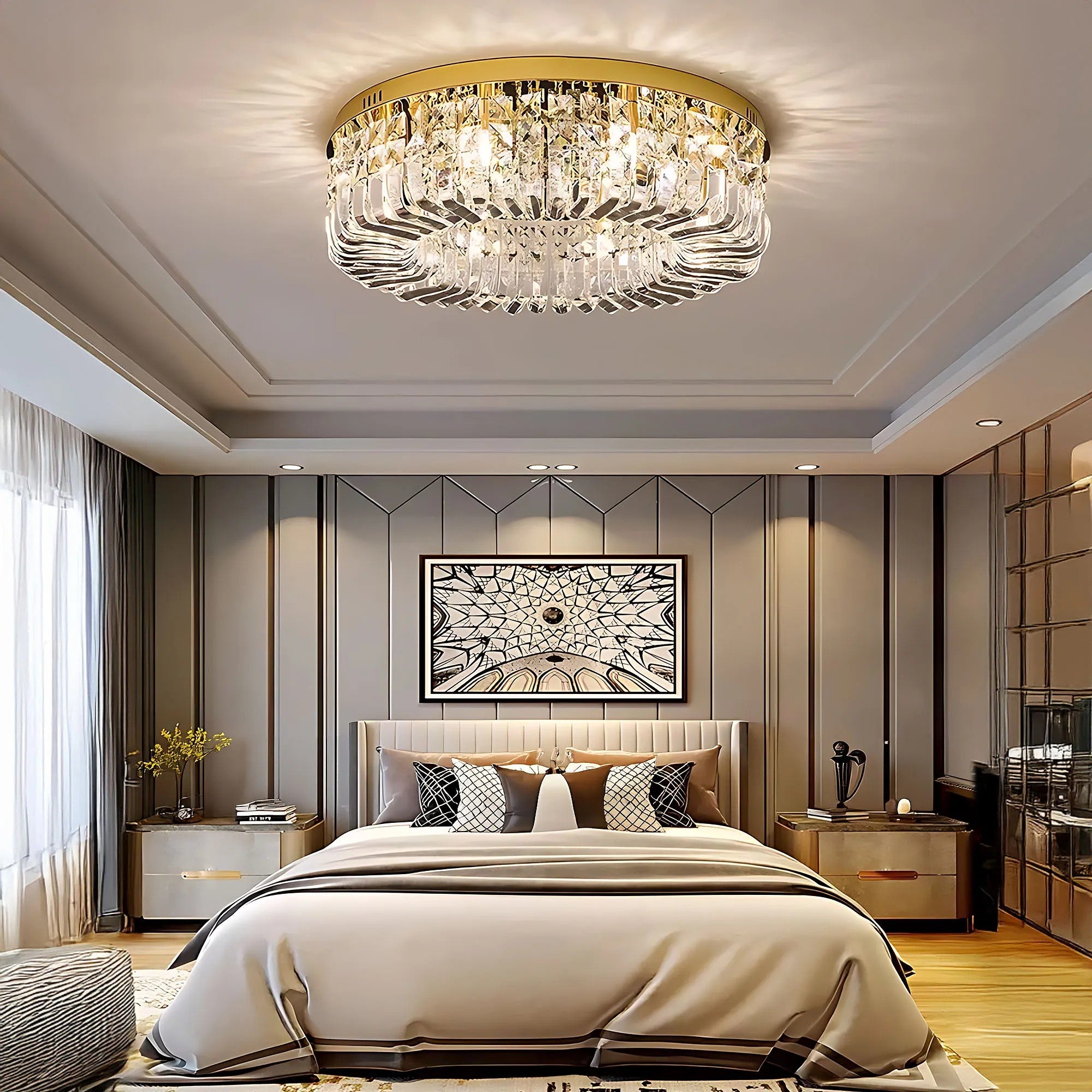 LAMPA KRYSZTAŁOWA PLAFON APP1728-6C 50 Cm ZŁOTA 3