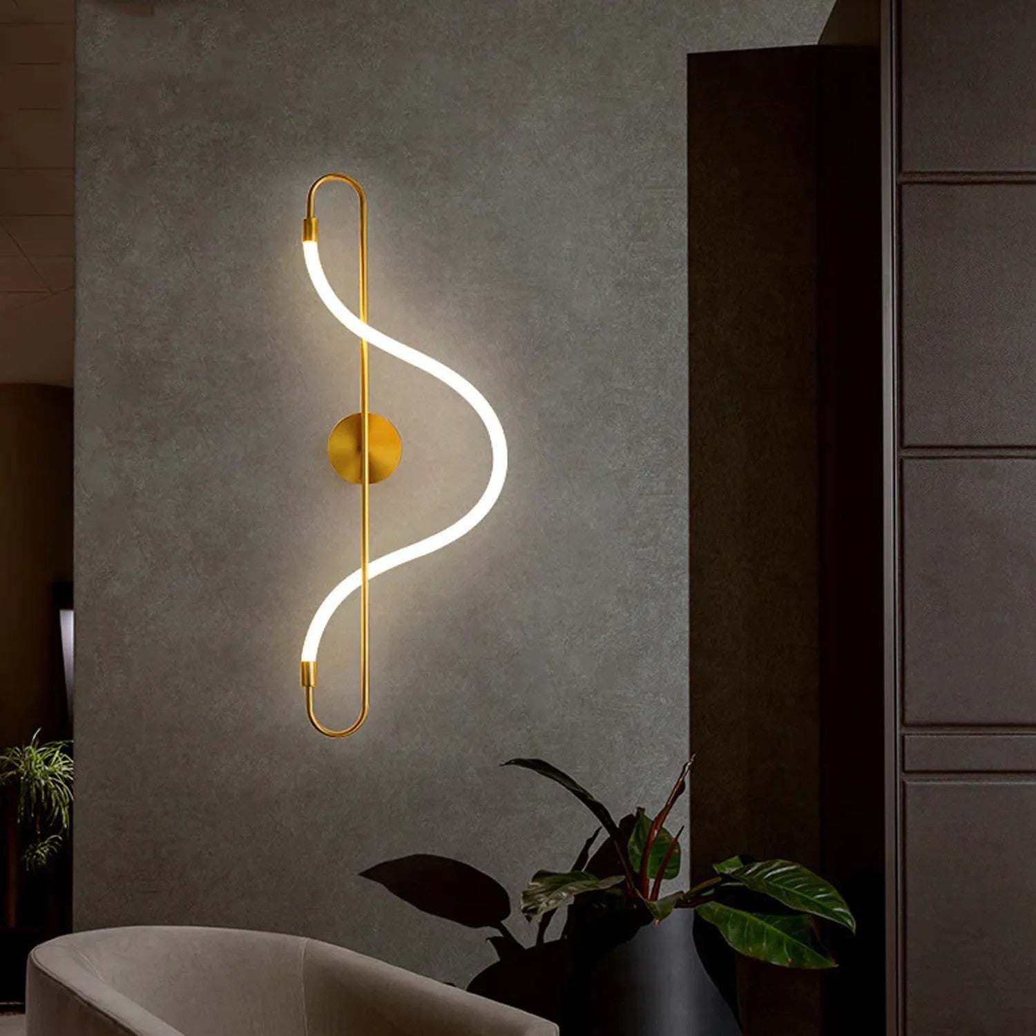 Lampa Ścienna Kinkiet LED APP858-W Long Złota 3