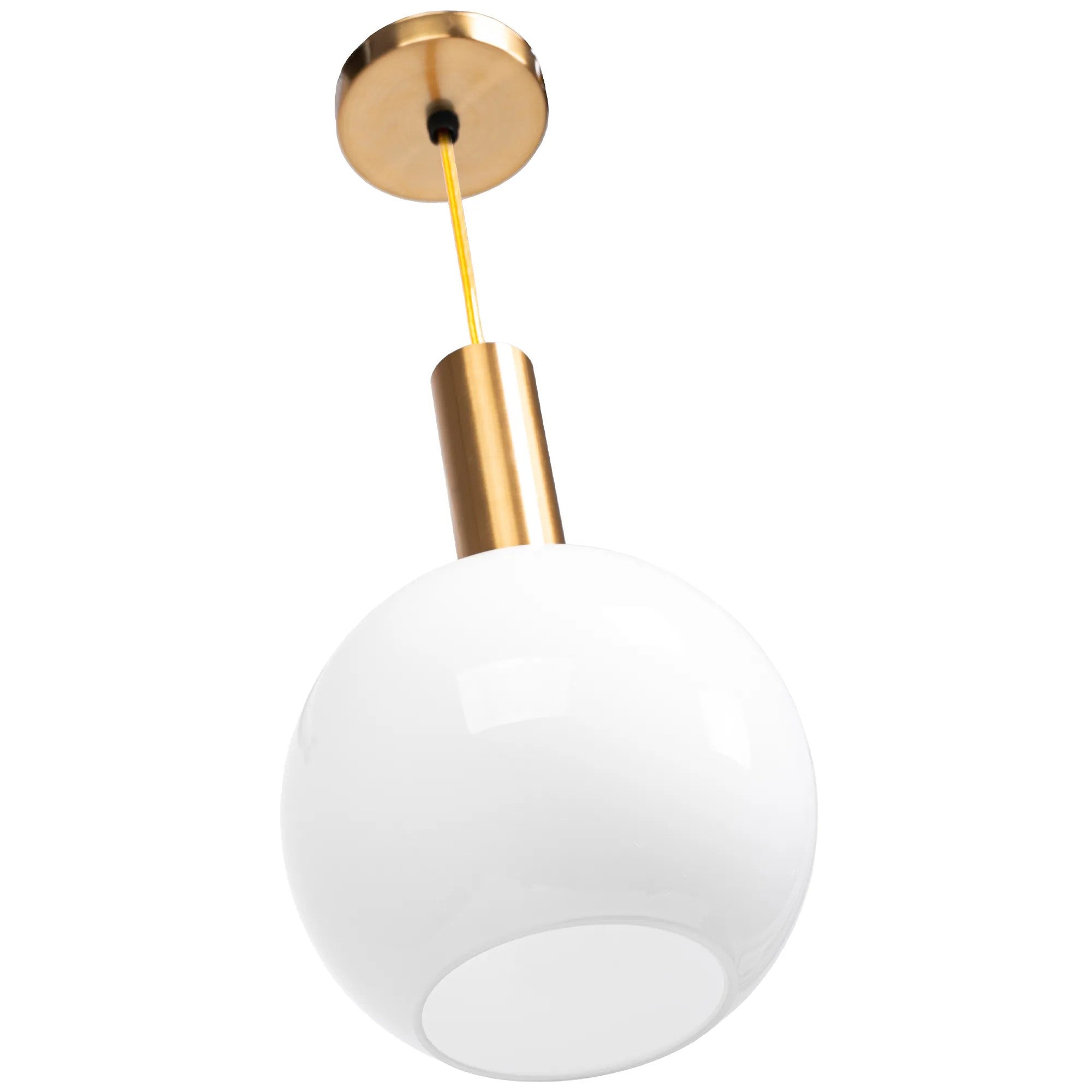 Lampa Wisząca Szklana Kula Mleczna APP666-1CP Złota 3
