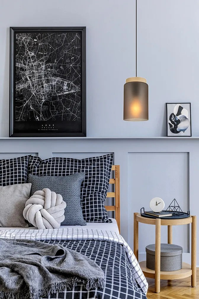 LAMPA SUFITOWA WISZĄCA APP1810-1CP Frosted Grey 3