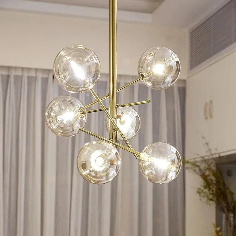 Lampa Wisząca Szklane Kule 6 Szt APP919-6CP Złota 3