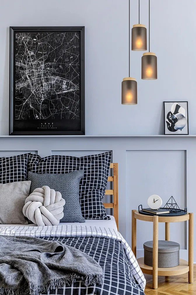 LAMPA SUFITOWA WISZĄCA APP1811-3CPR Frosted Grey 3