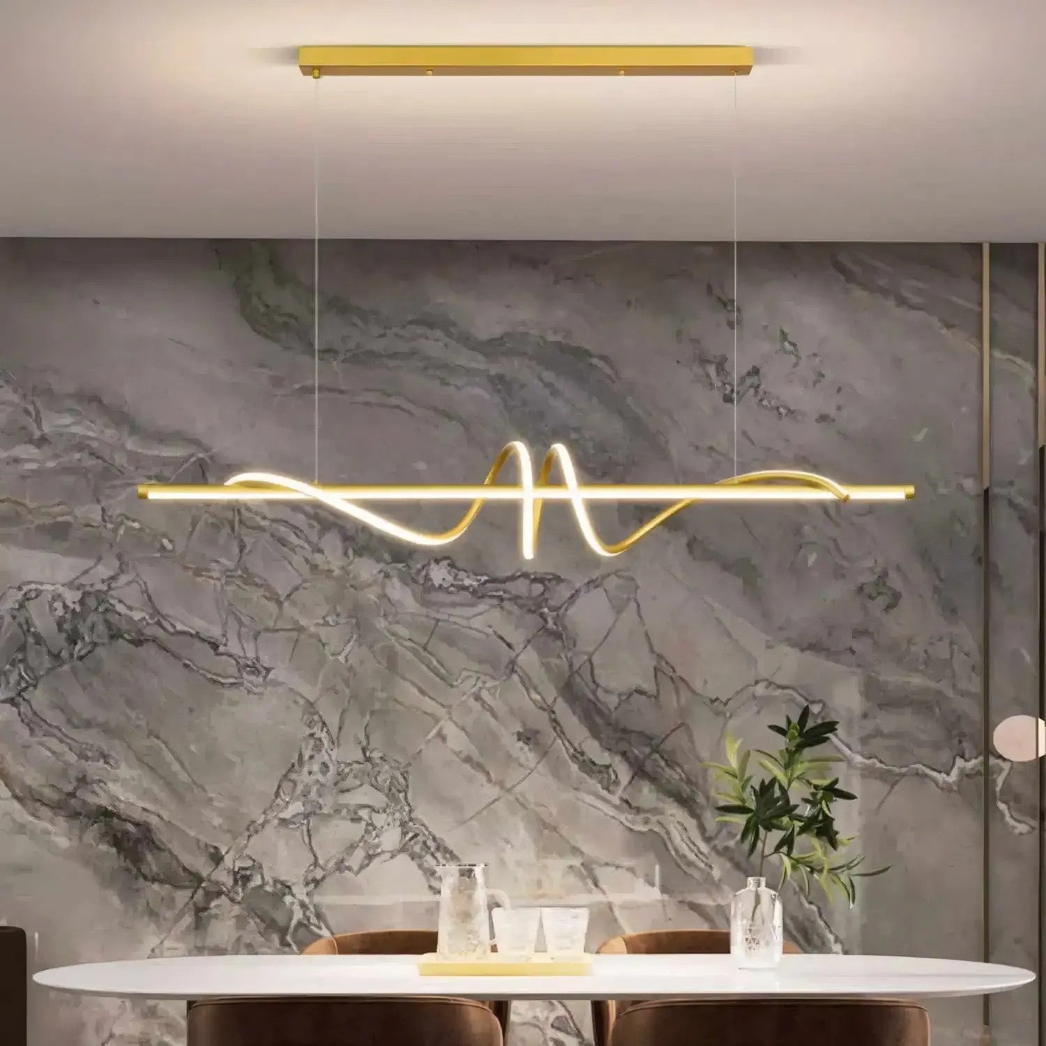 LAMPA SUFITOWA WISZĄCA LED LHJ024-CP 120 Cm ZŁOTA 3