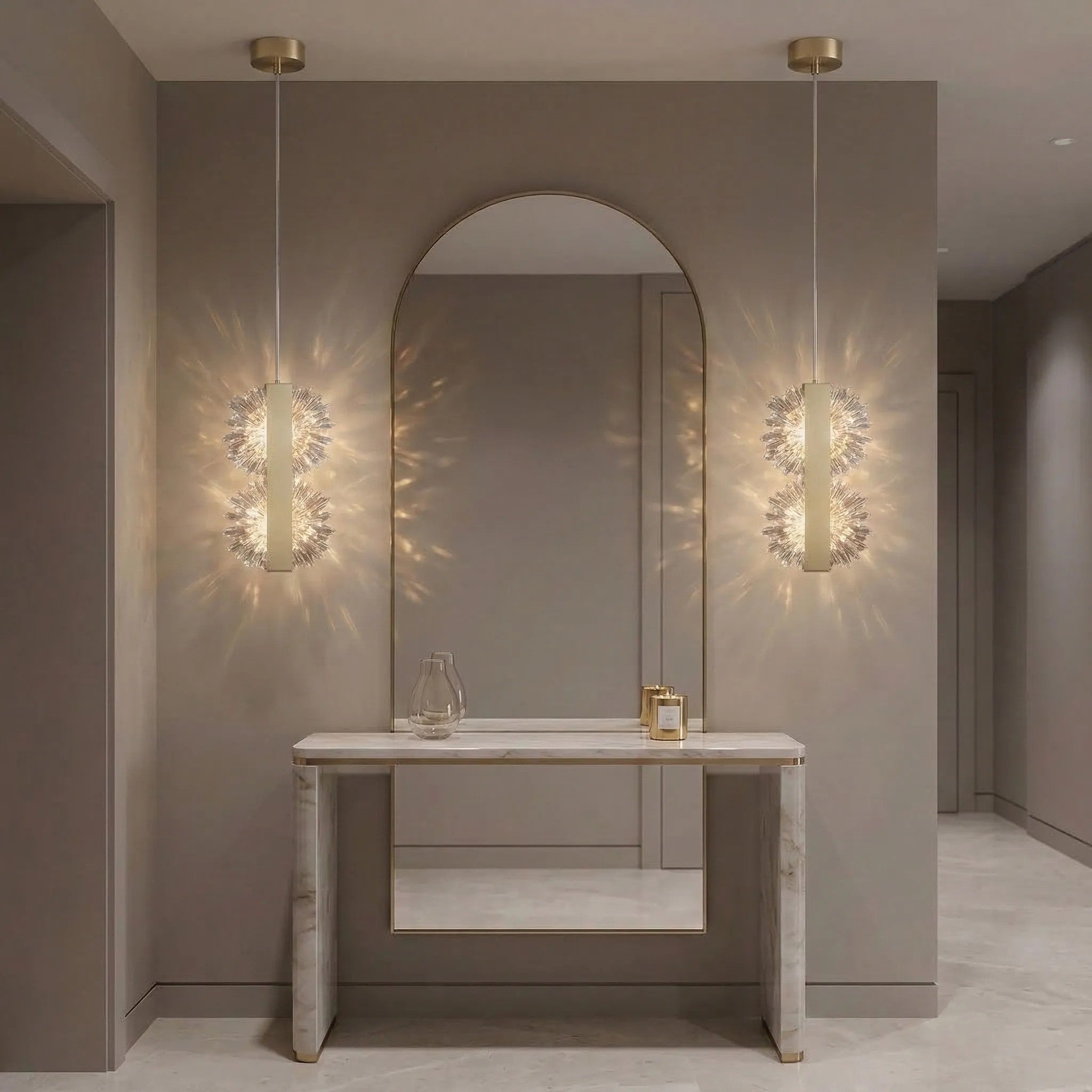 Lampa Wisząca LED G148-2CP Gold Złota Szczotkowana 3