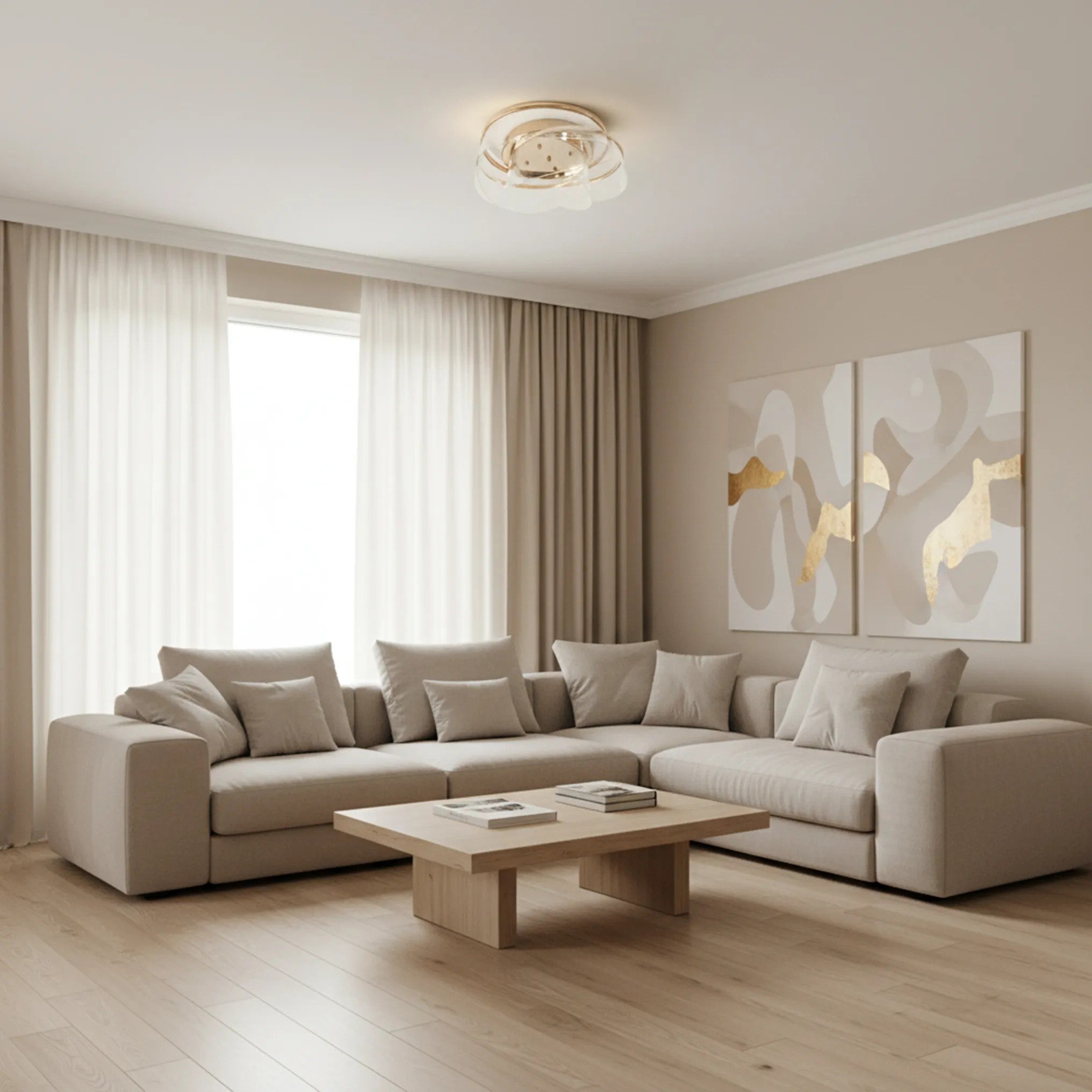 Lampa Sufitowa G139-C 50cm Plafon LED ZŁOTA 3