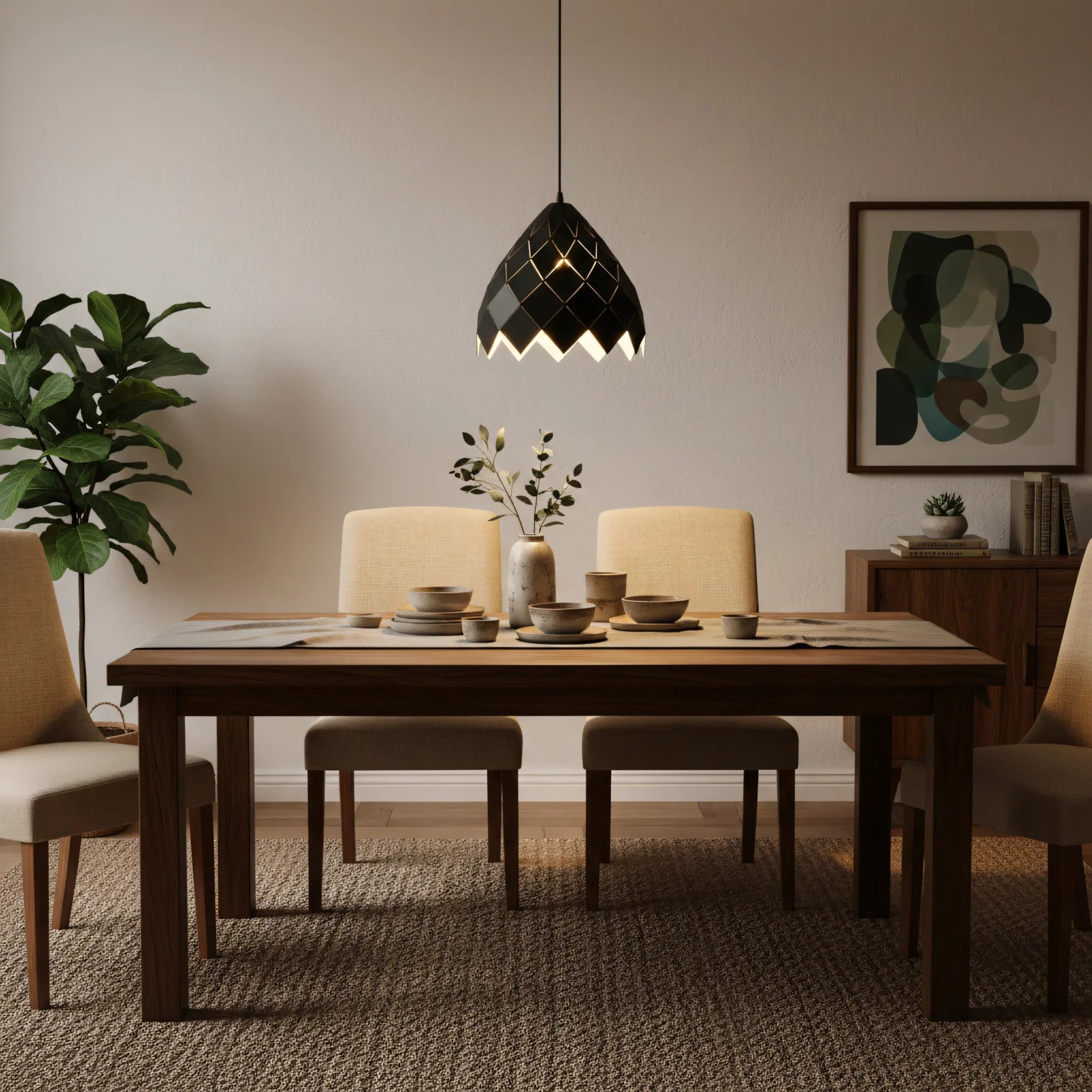 Lampa Sufitowa Wisząca Metalowa APP338-1CP Czarna 3