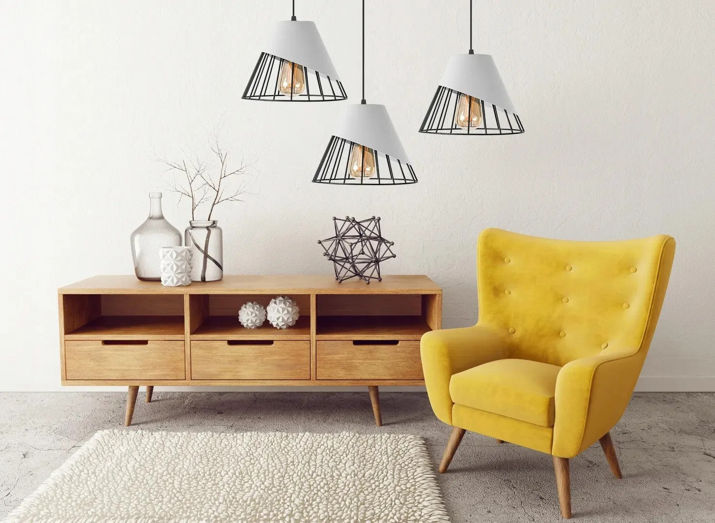 LAMPA SUFITOWA WISZĄCA KLOSZ METAL APP228-1CP BIAŁA 3