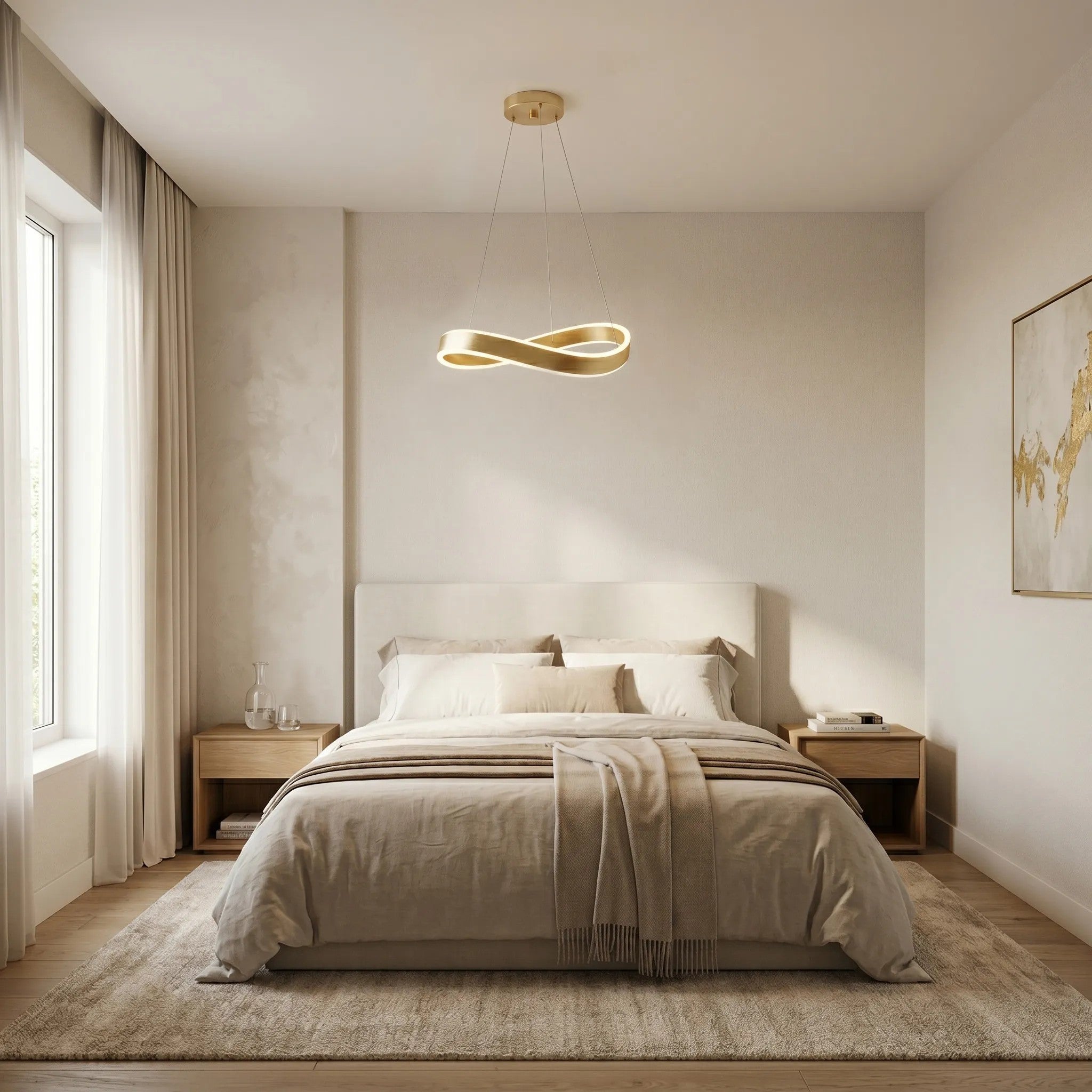 LAMPA SUFITOWA WISZĄCA SWE065-CP 40cm ZŁOTA SZCZOTKOWANA 3