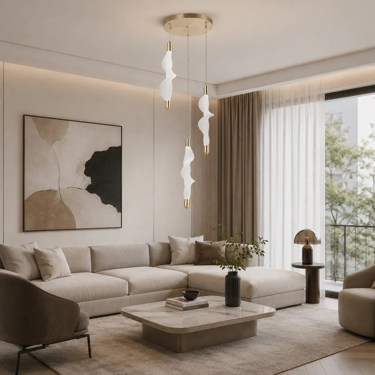 LAMPA WISZĄCA LED G009-3CPR BIAŁY/ZŁOTY 3
