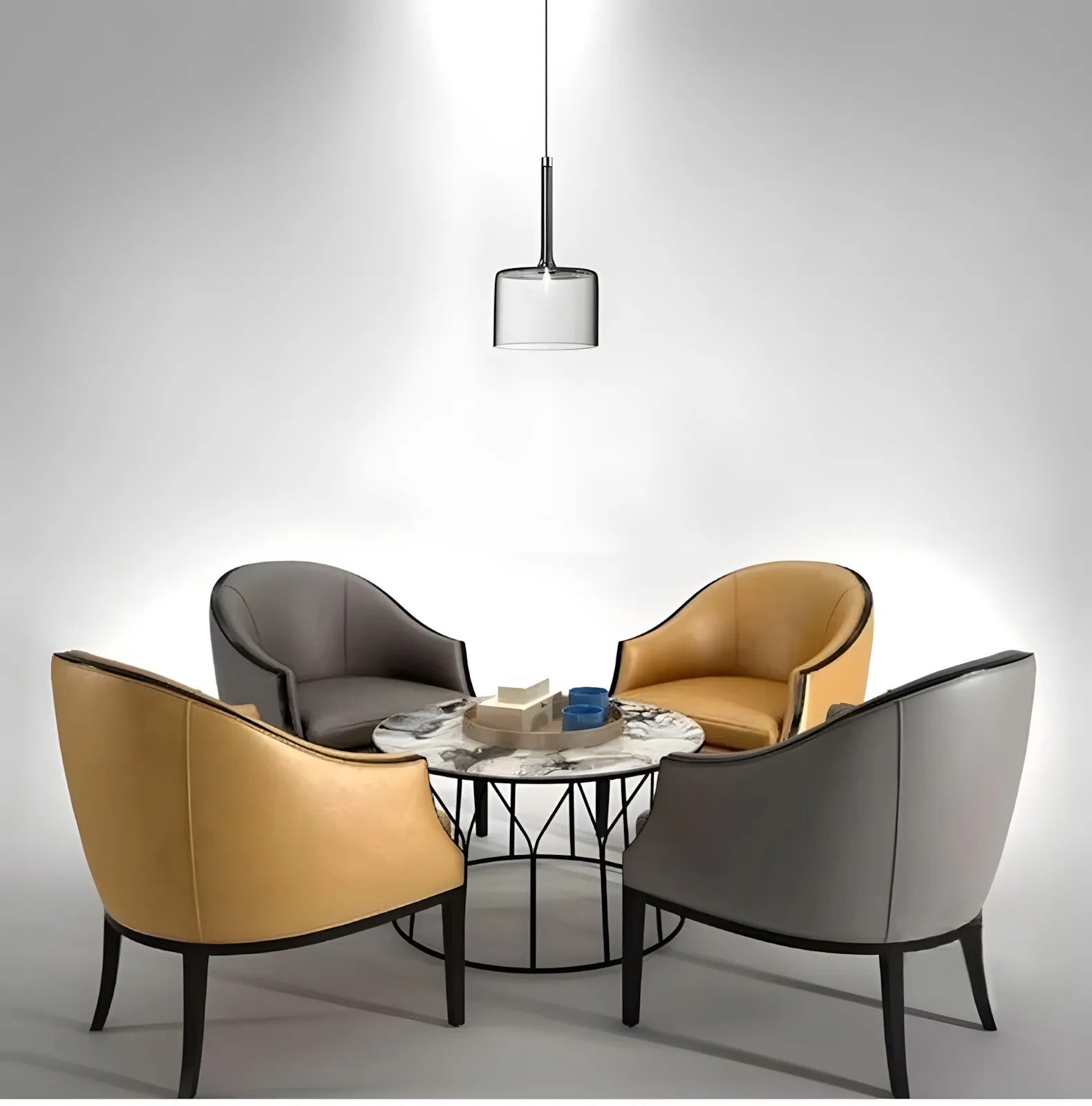 Lampa Sufitowa Wisząca Szklany Klosz APP1701-1CP GREY A 3
