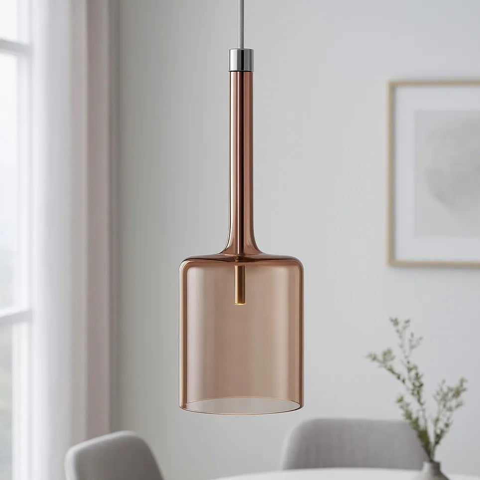 Lampa Sufitowa Wisząca Szklany Klosz APP1699-1CP AMBER B 3