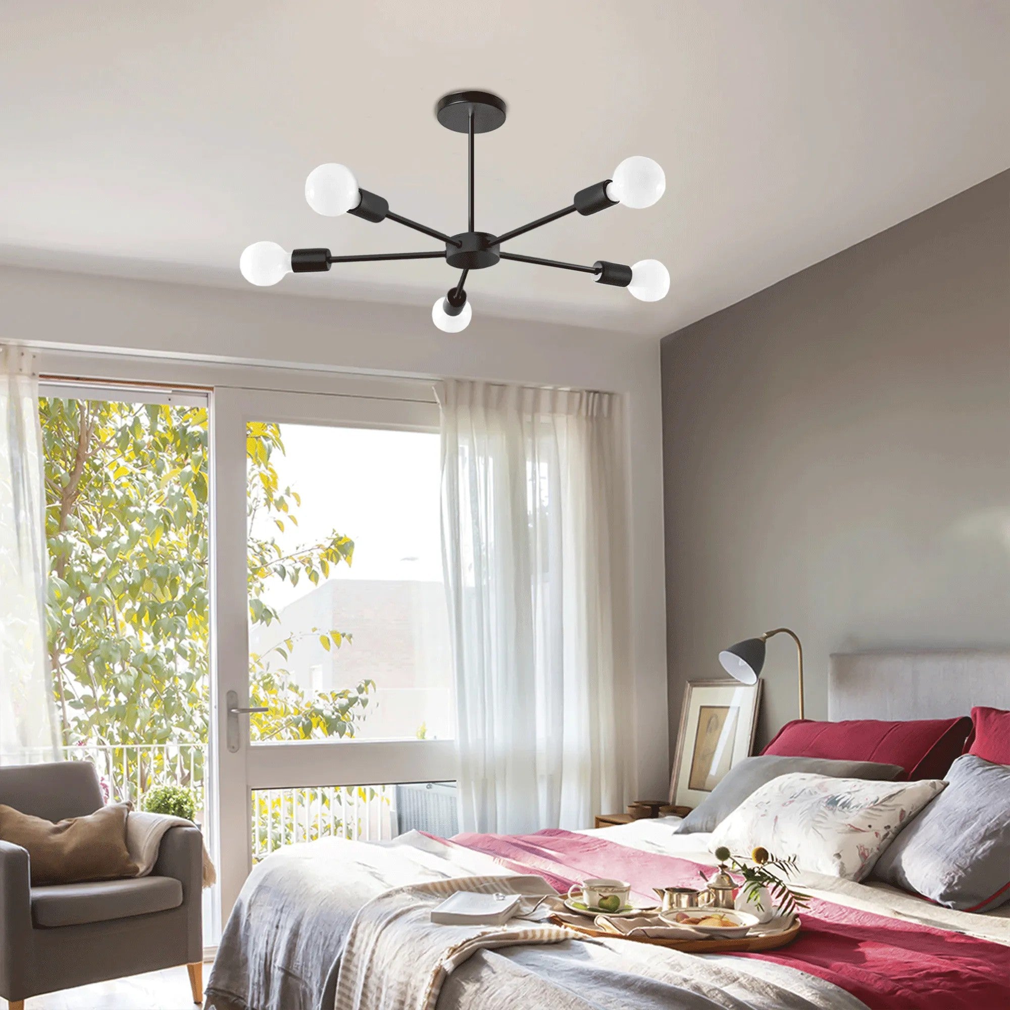 Lampa Pająk 5 APP1024-5CP Czarna 3