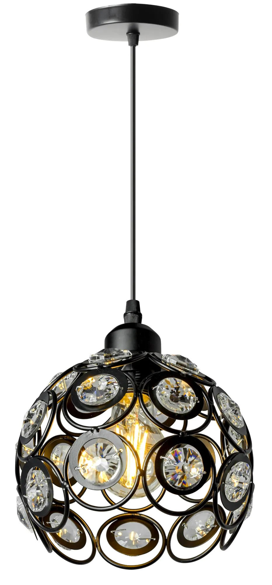 LAMPA WISZĄCA SUFITOWA KRYSZTAŁOWA APP206-1C Czarna 3