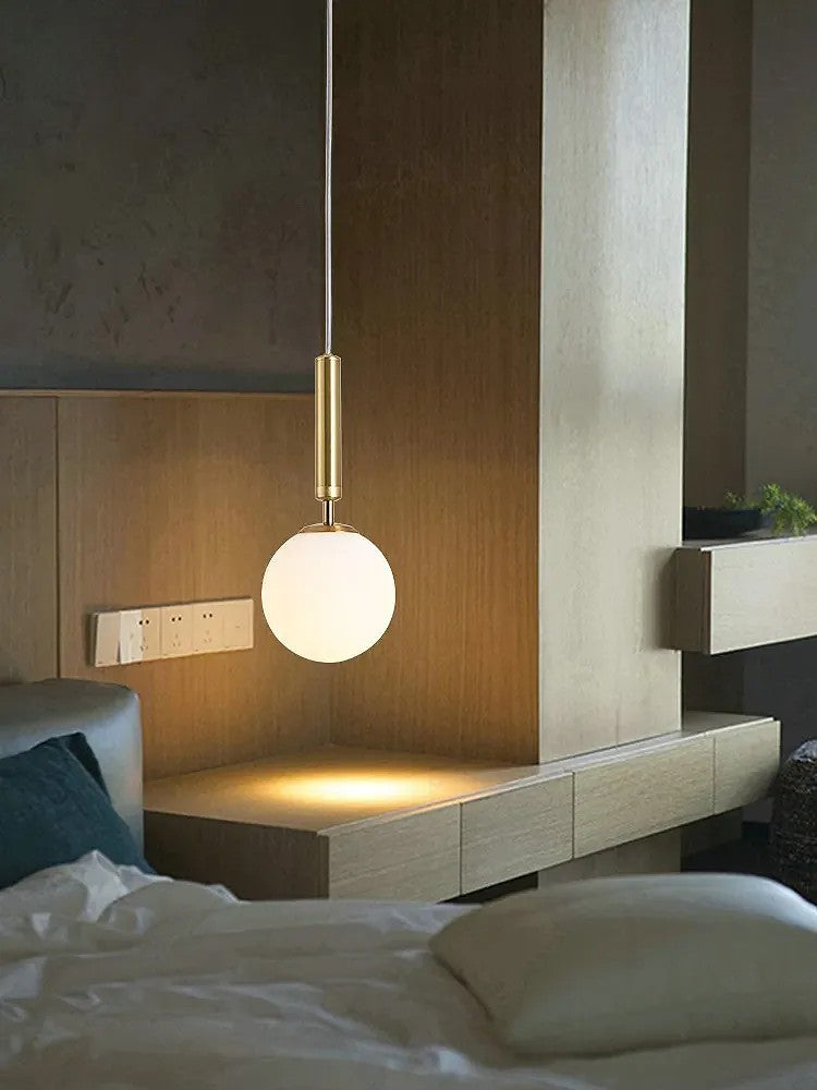 LAMPA WISZĄCA SZKLANA KULA G108-1W ZŁOTA E27 3