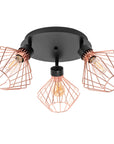 Lampa Potrójna Metalowa Loft Plafon APP536-3C Różowe Złoto 3