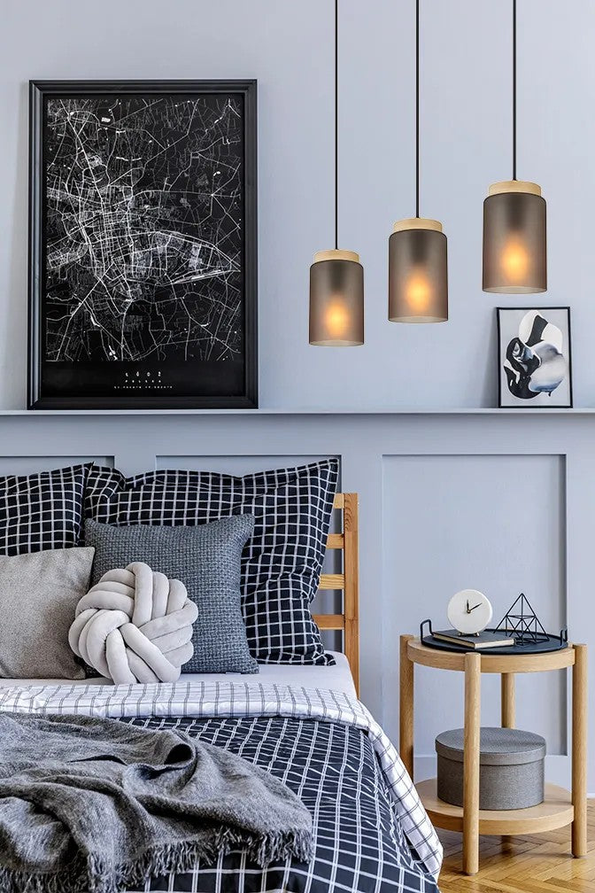 LAMPA SUFITOWA WISZĄCA APP1812-3CP Frosted Grey 3