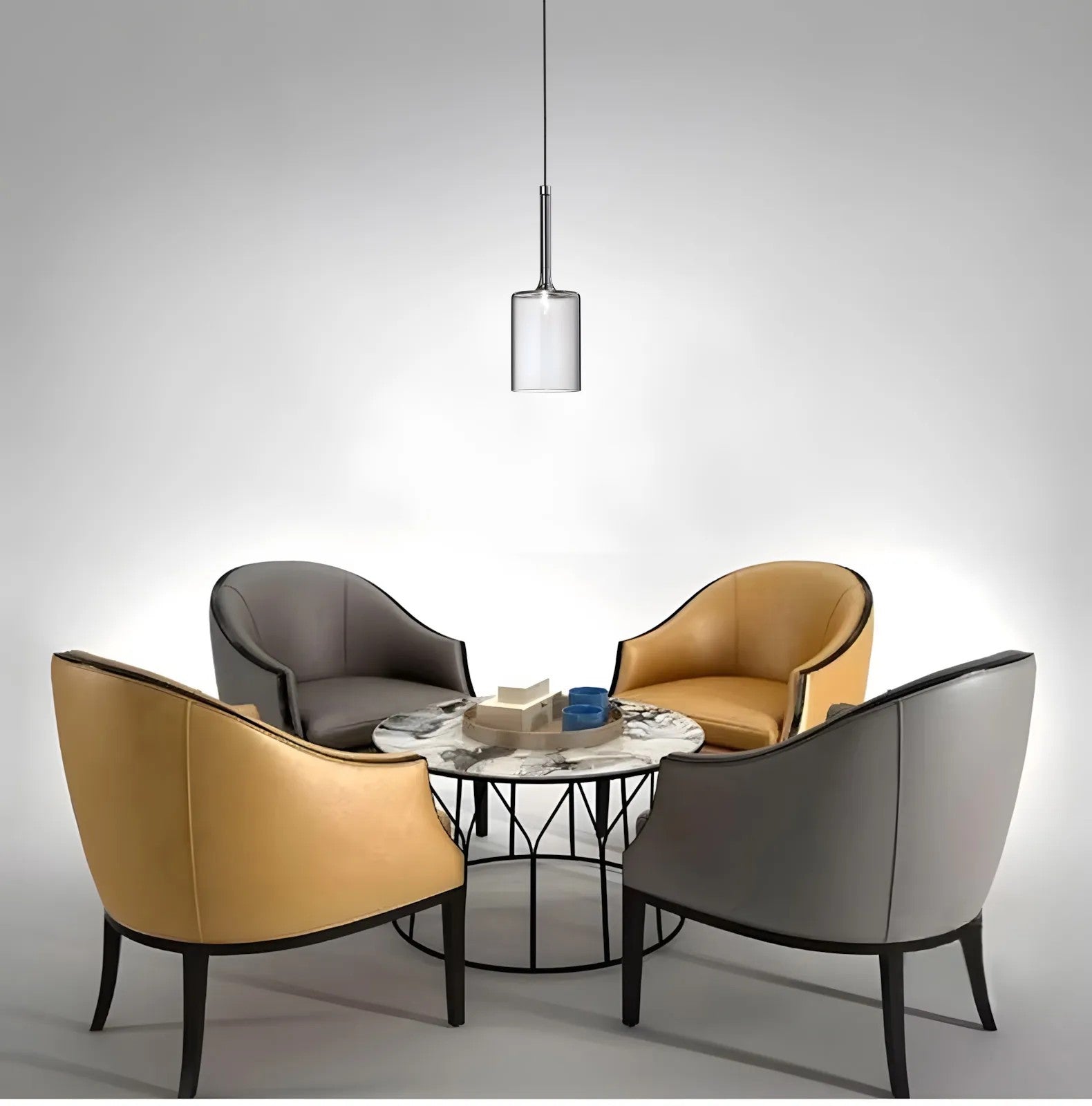Lampa Sufitowa Wisząca Szklany Klosz APP1702-1CP GREY B 3