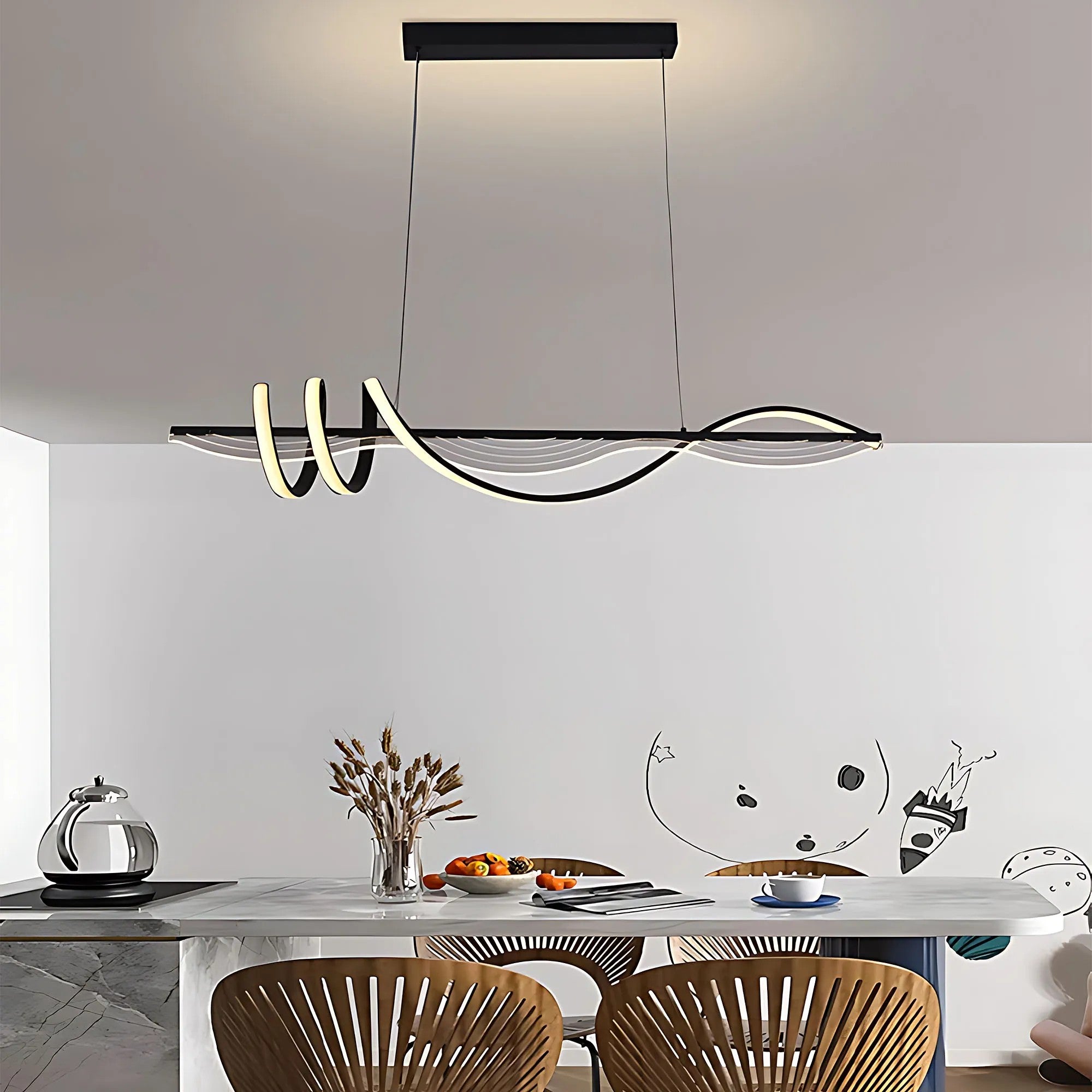 Lampa WISZĄCA LED LHJ041-CP 100 Cm CZARNA 3
