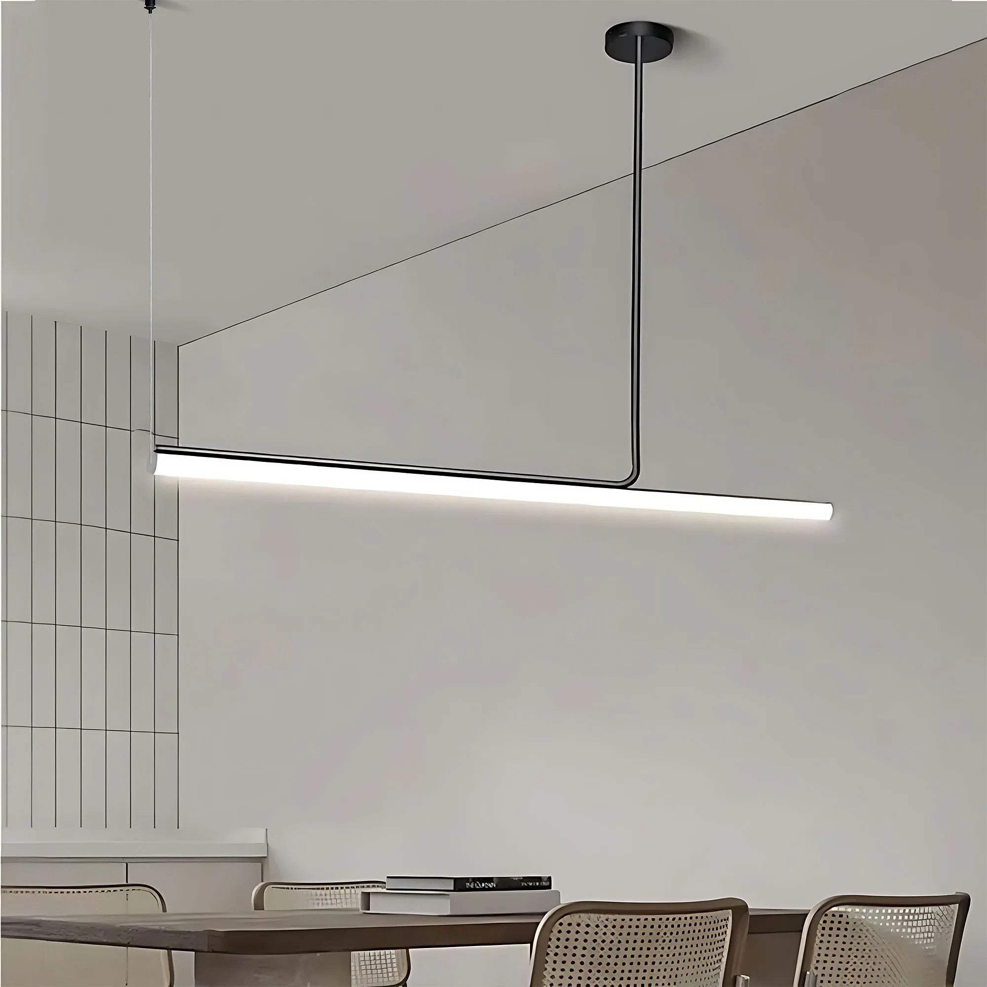 LAMPA SUFITOWA WISZĄCA LED APP1660-CP Black 140cm 3